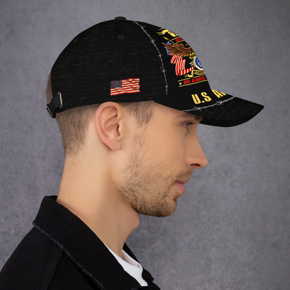 Always Will Be A Veteran, Custom Ranks/Insignia, Personalized Name And Years Served All Over Prints Premium Classic Cap