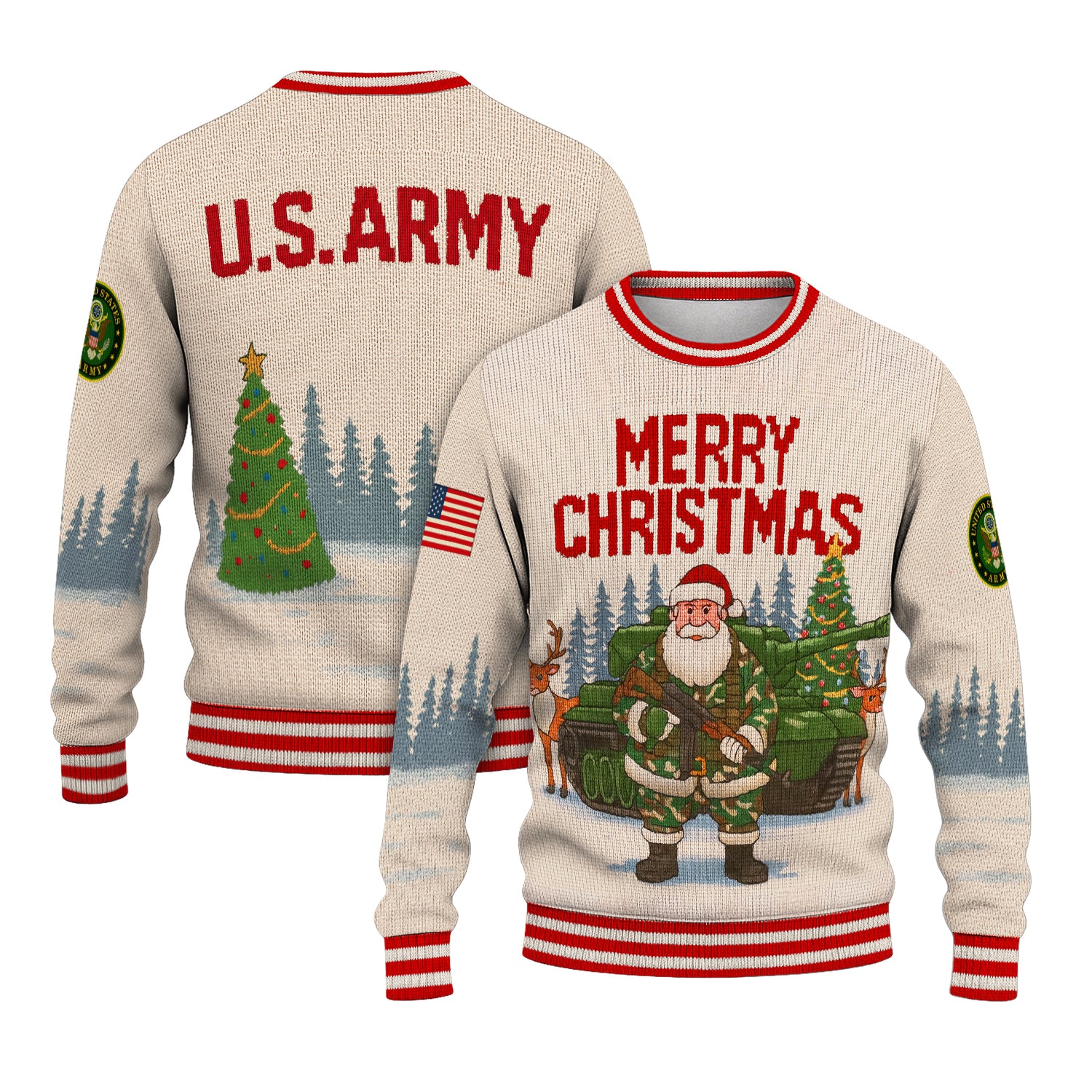 US Army Merry Christmas Ugly Christmas Sweater
