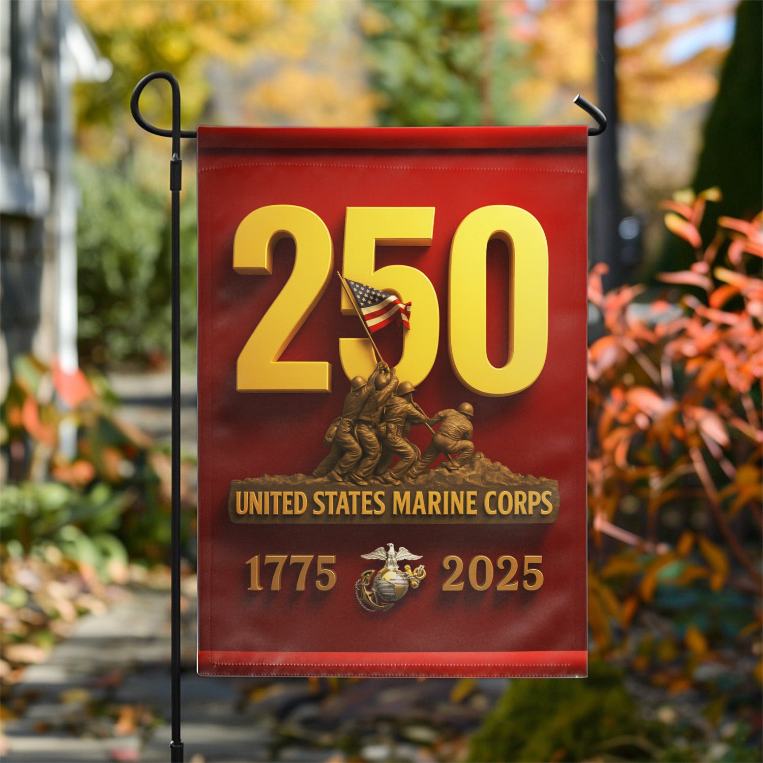 MARlNE 1775 - 2025 Garden Flag 12" x 18" Twin-Side Printing