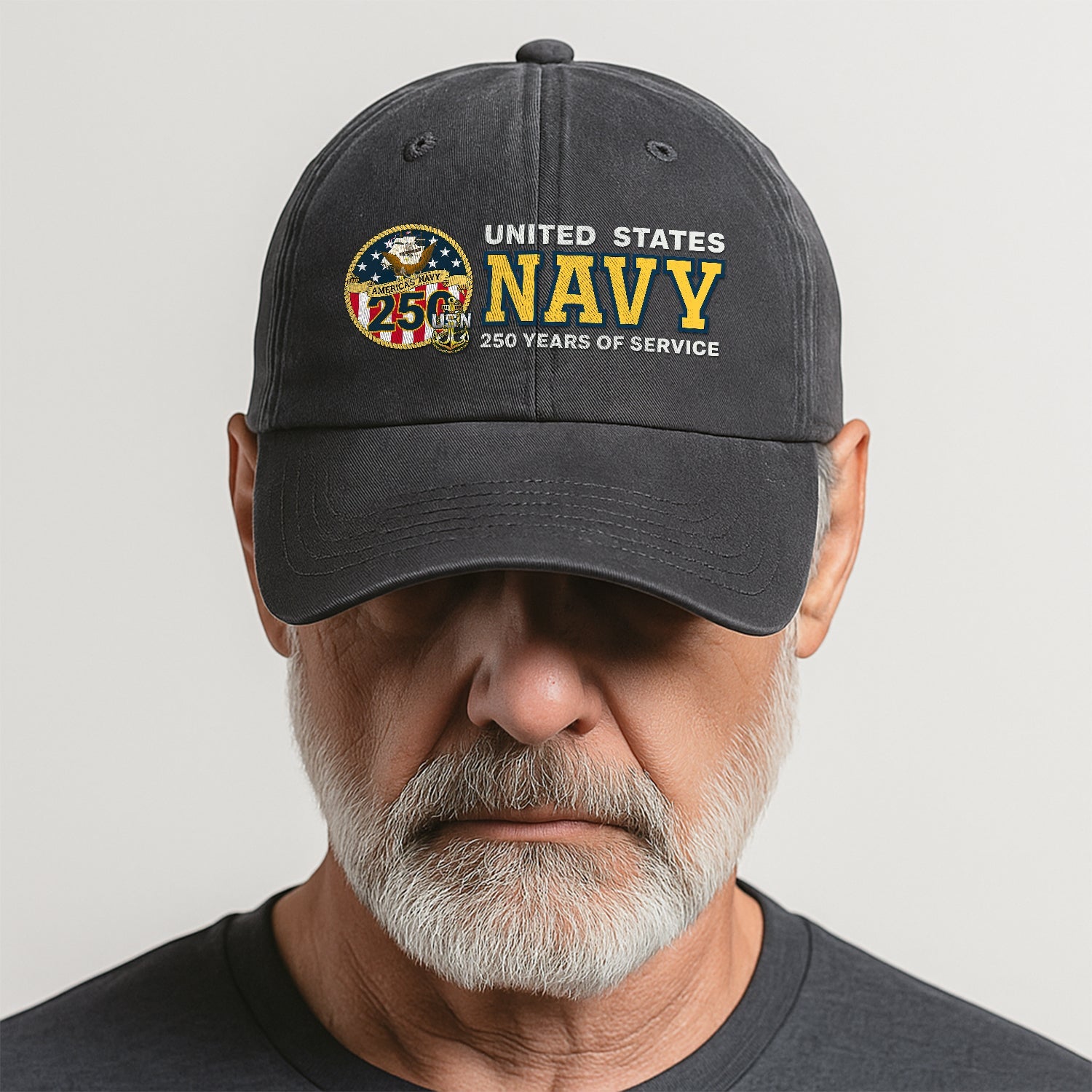 Custom Ranks US Navy Premium Washed Denim Cap DC011