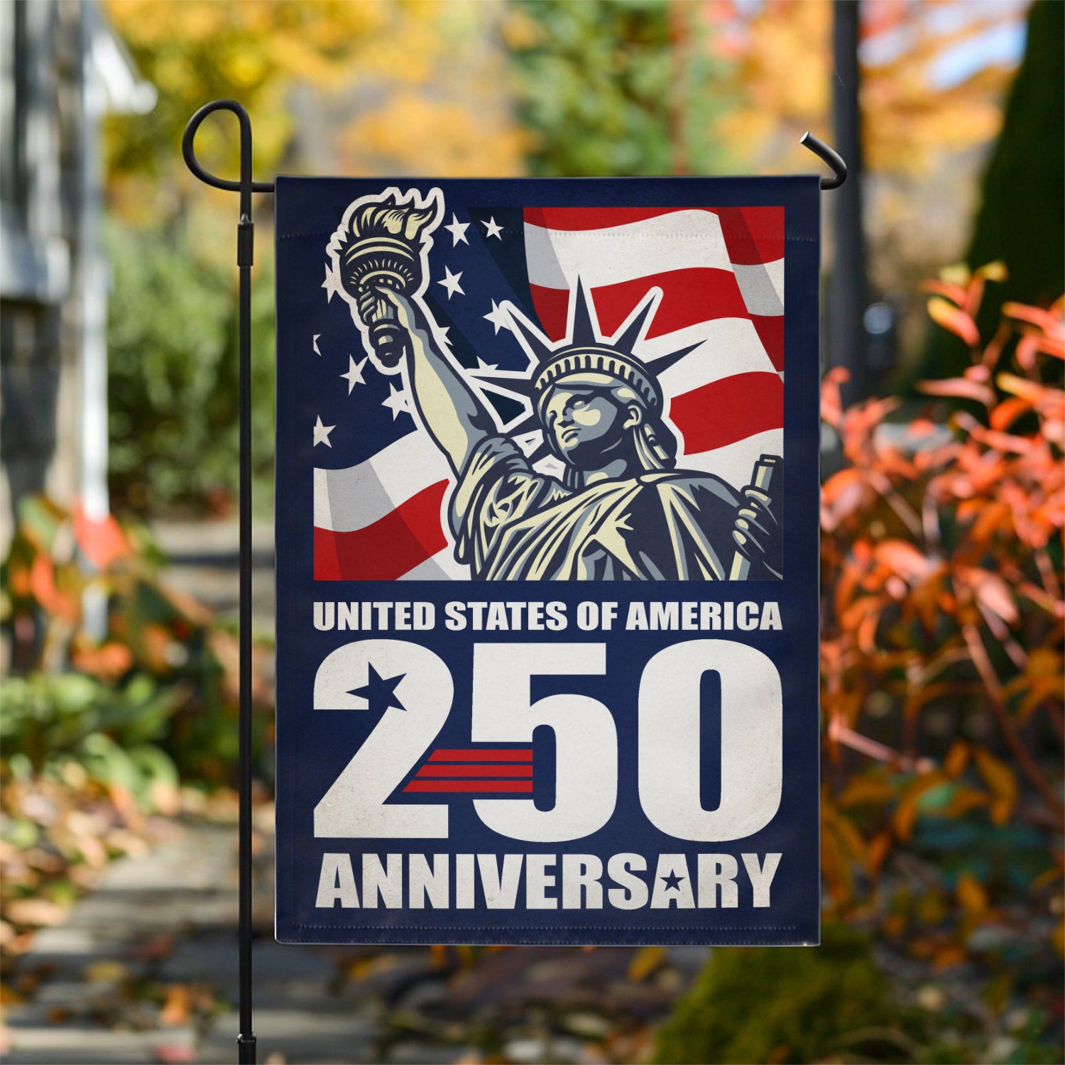United States Of America 250 Anniversary Garden Flag 12''x18'' Twin-Side Printing