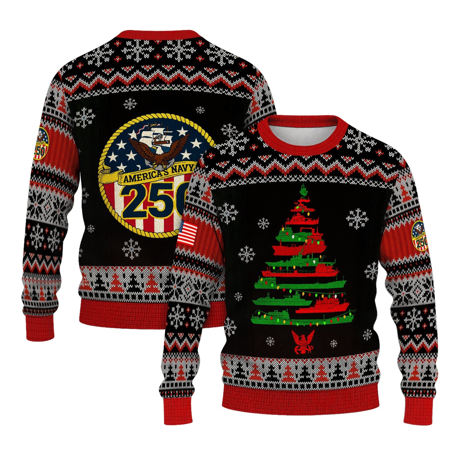 America's Navy 250 Christmas Ugly Sweater