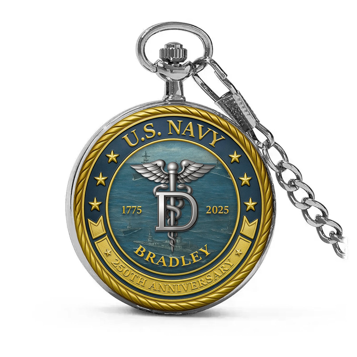 US NAVYの懐中時計 U.S. Navy 250th Anniversary Pocket Watch