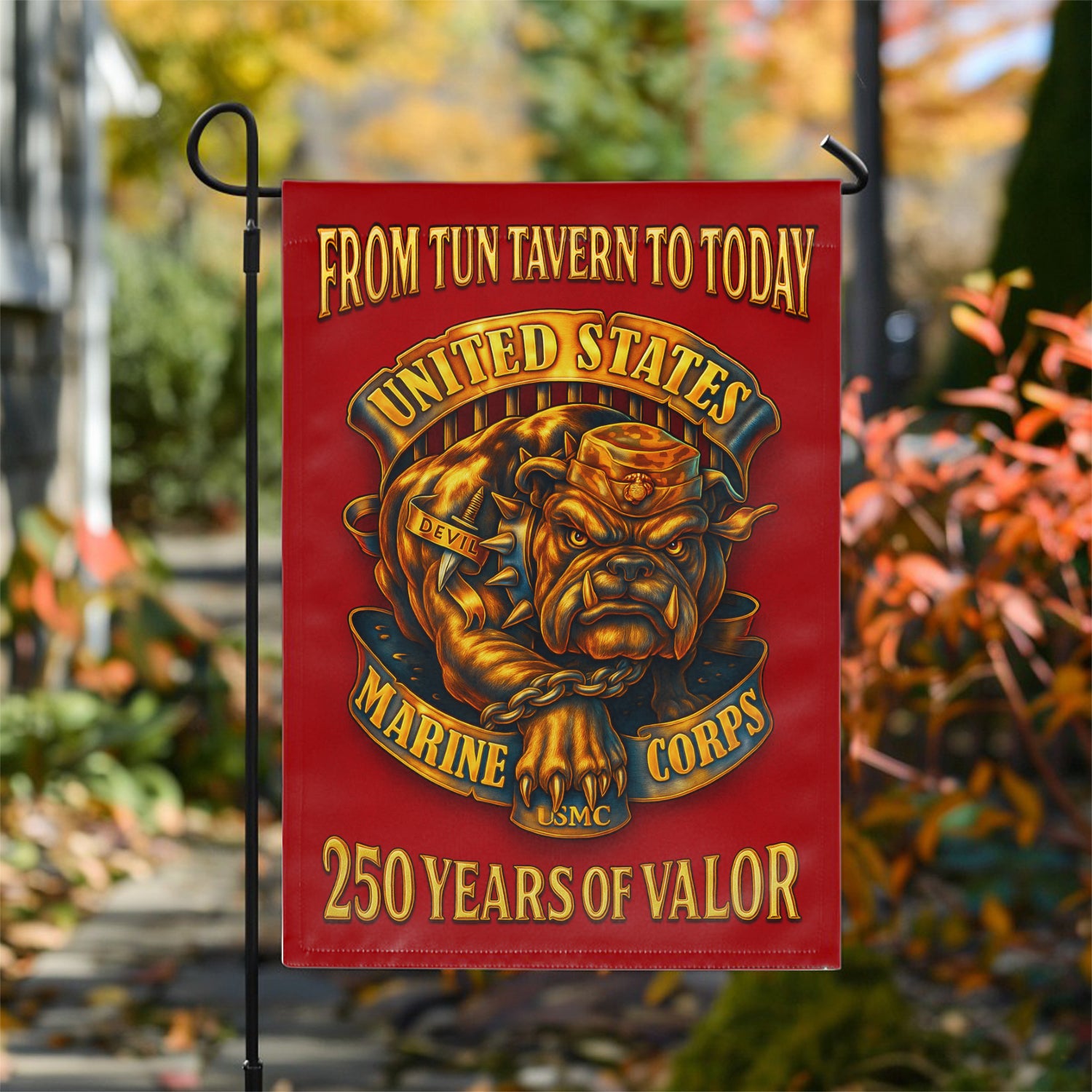 MARlNE From Tun Tavern To Today Garden Flag 12" x 18" Twin-Side Printing