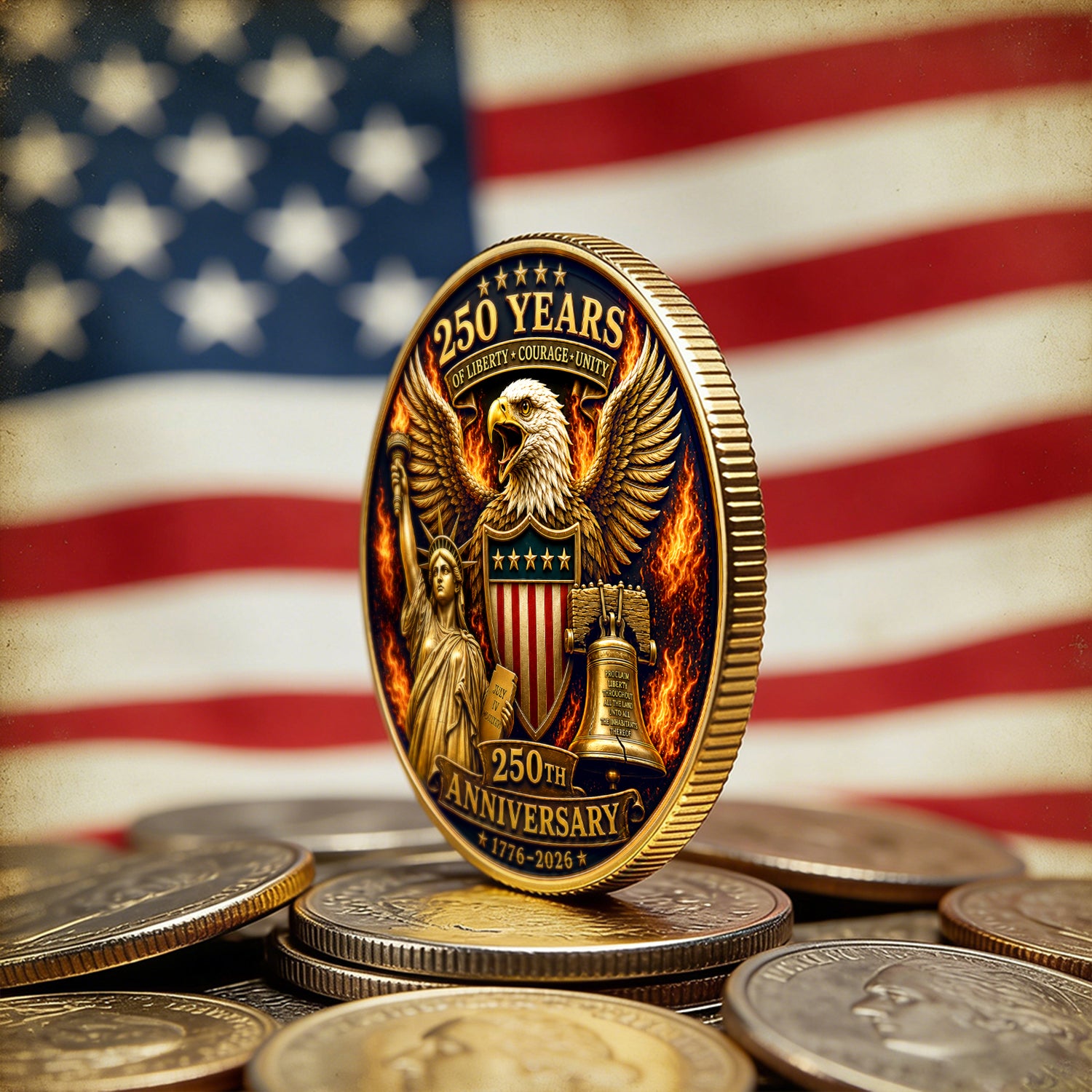 250th Anniversary America Challenge Coin 1776-2026