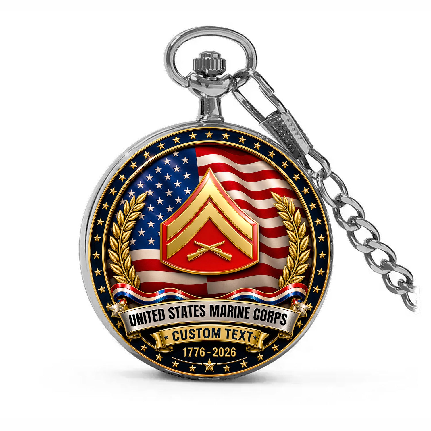 USMC 250 Years Service Pocket Watch Gift