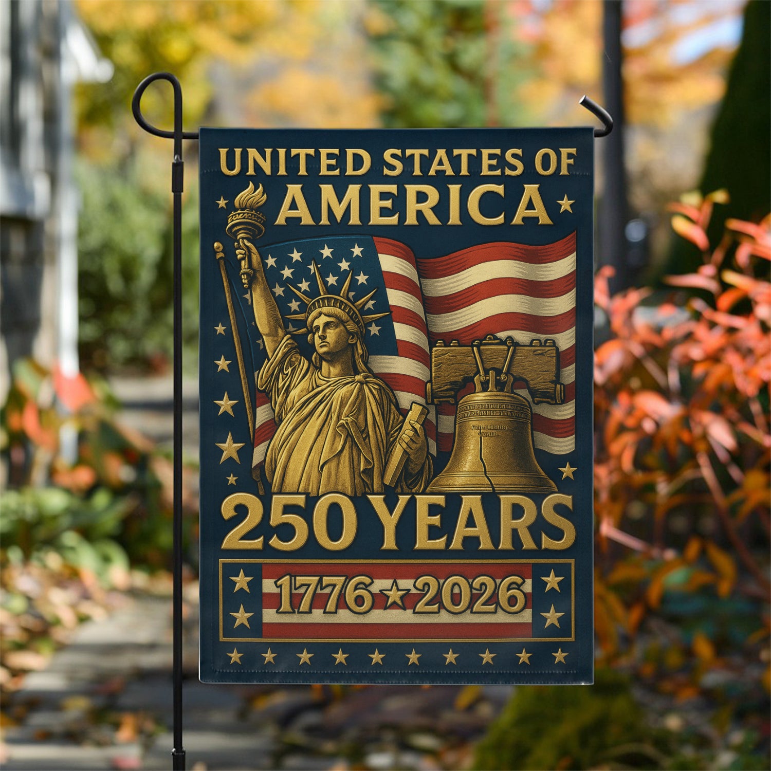 United States Of America 250 Garden Flag 12''x18'' Twin-Side Printing