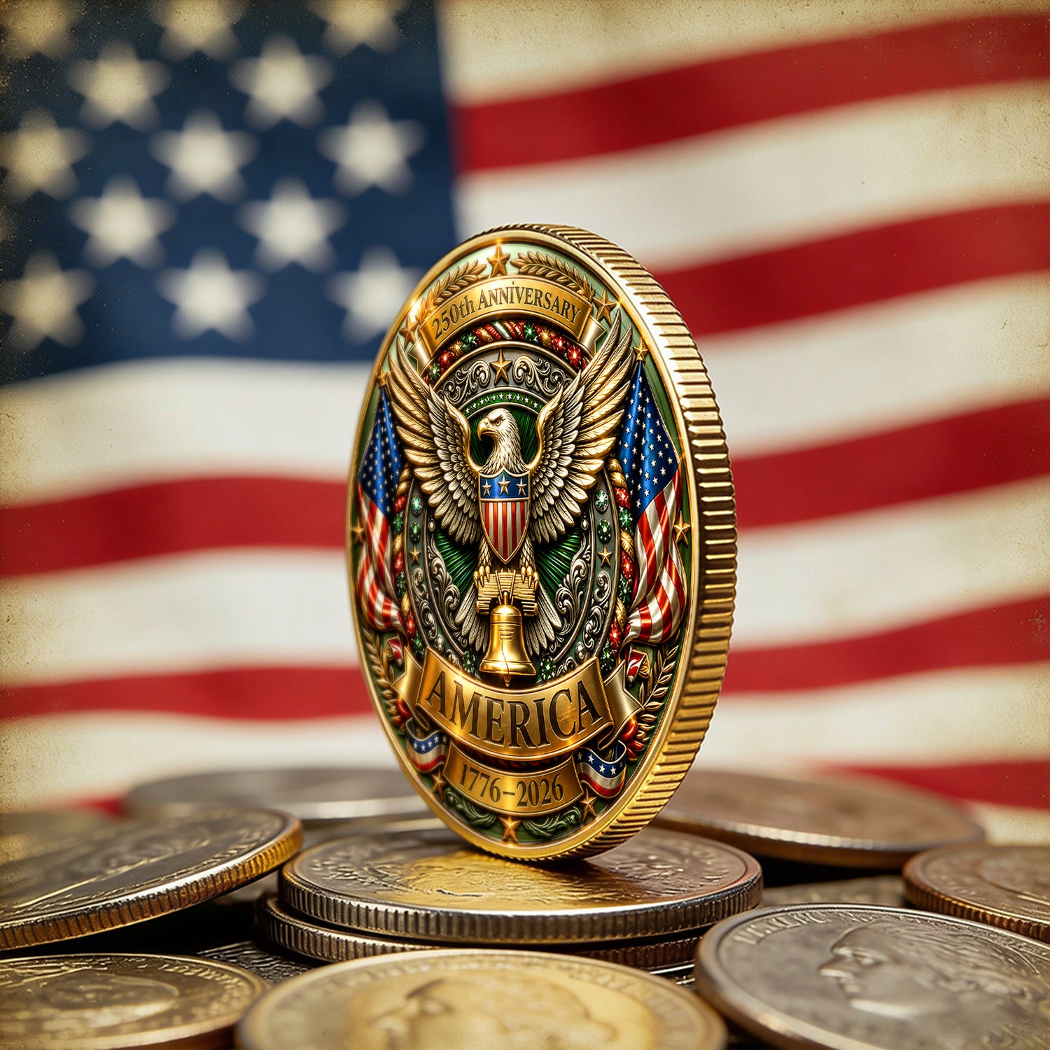 Custom Army 250th Anniversary Challenge Coin With Rank Name