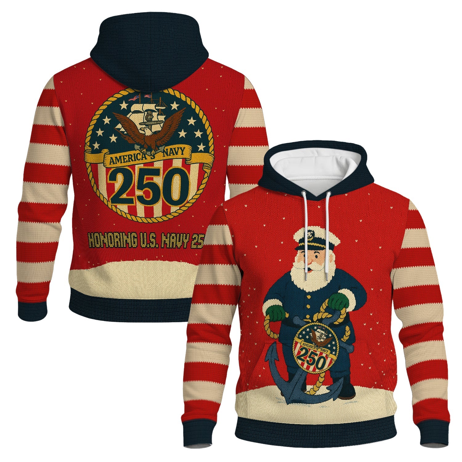 Honoring US Navy 250 Hoodie 3D All Over Print