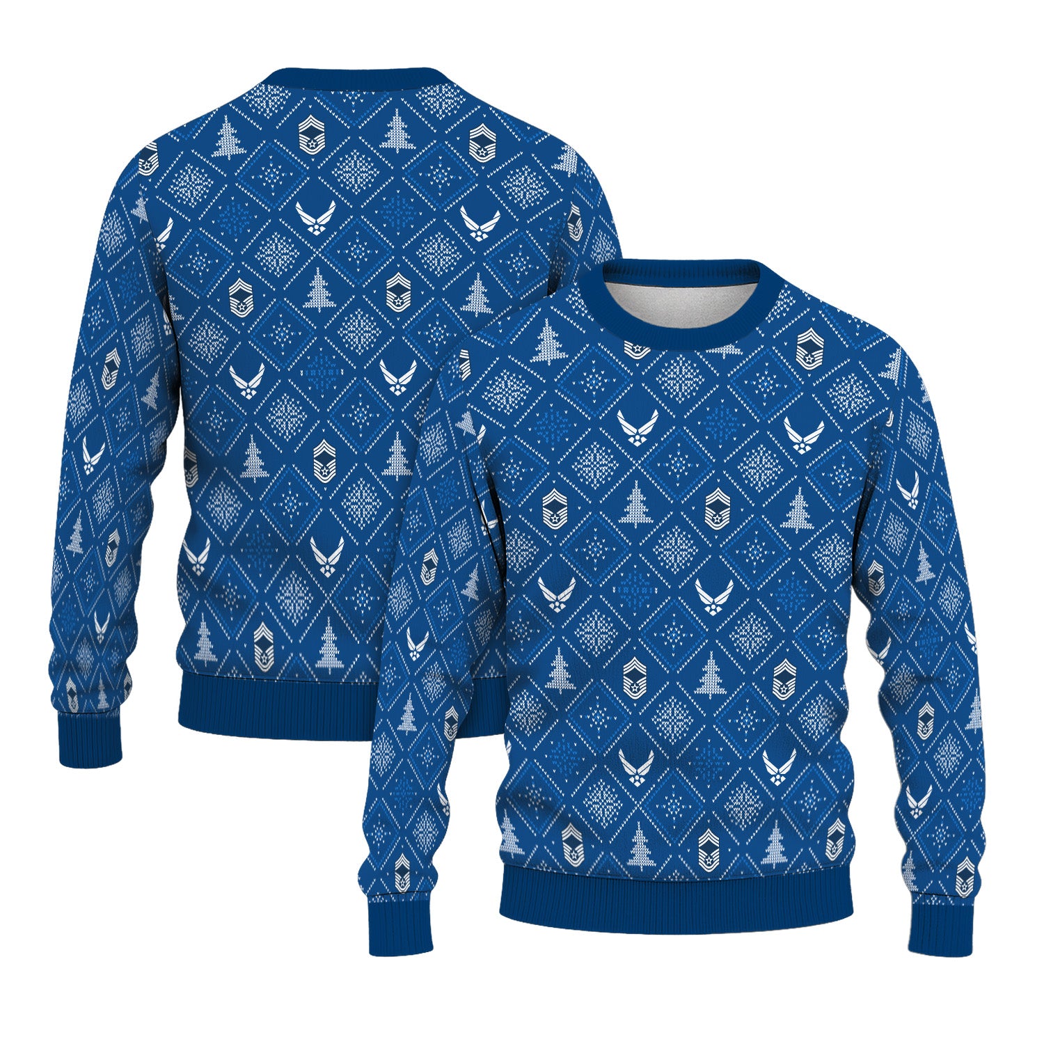 Custom Ranks US Air Force Ugly Christmas Sweater for Women Men TUST03