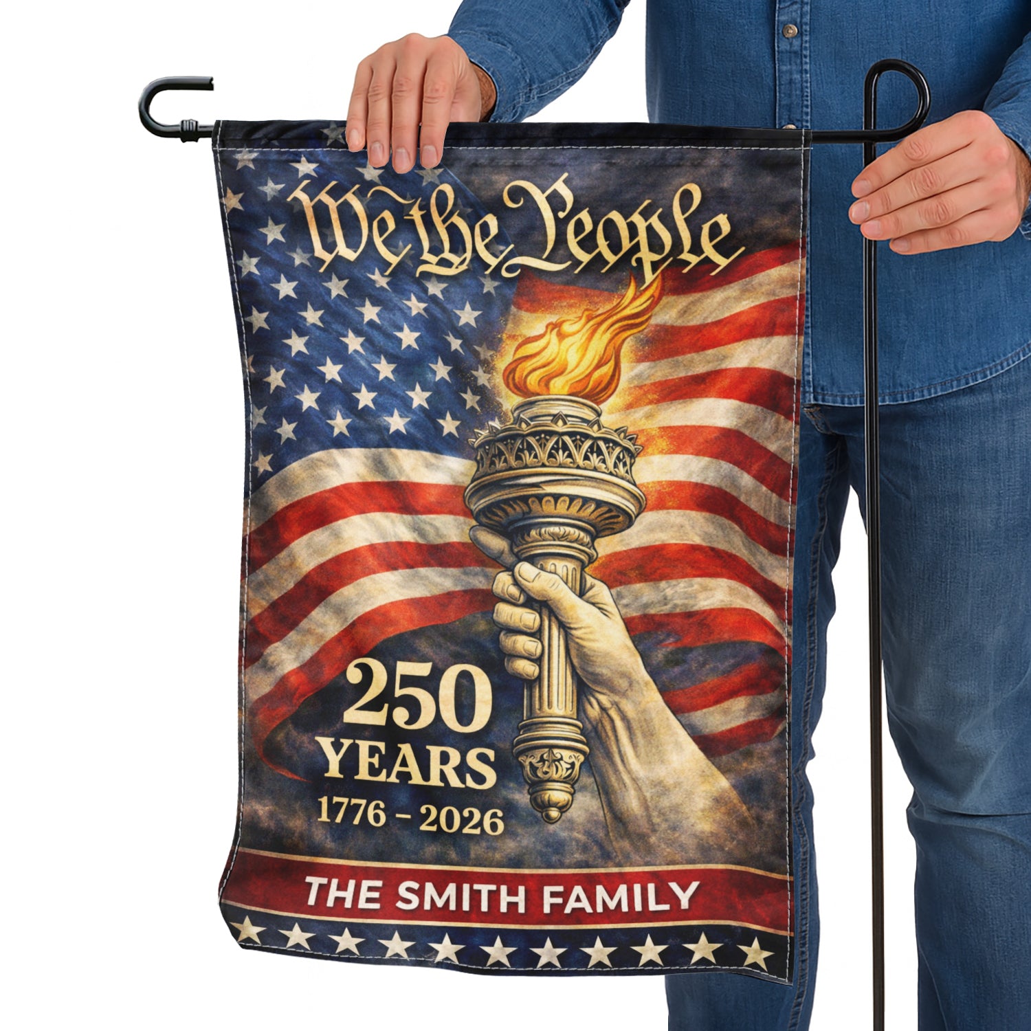 Personalized America 250 Garden Flag We The People 1776-2026
