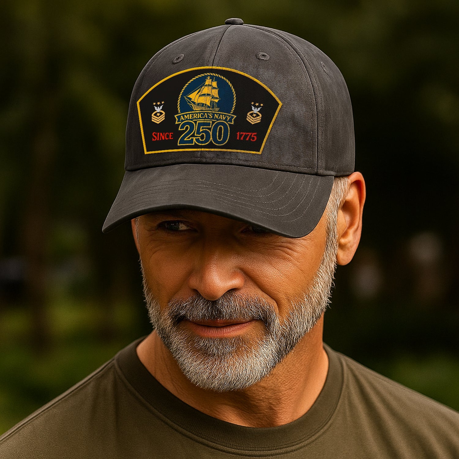 Custom Ranks US Navy Premium Washed Denim Cap DC015