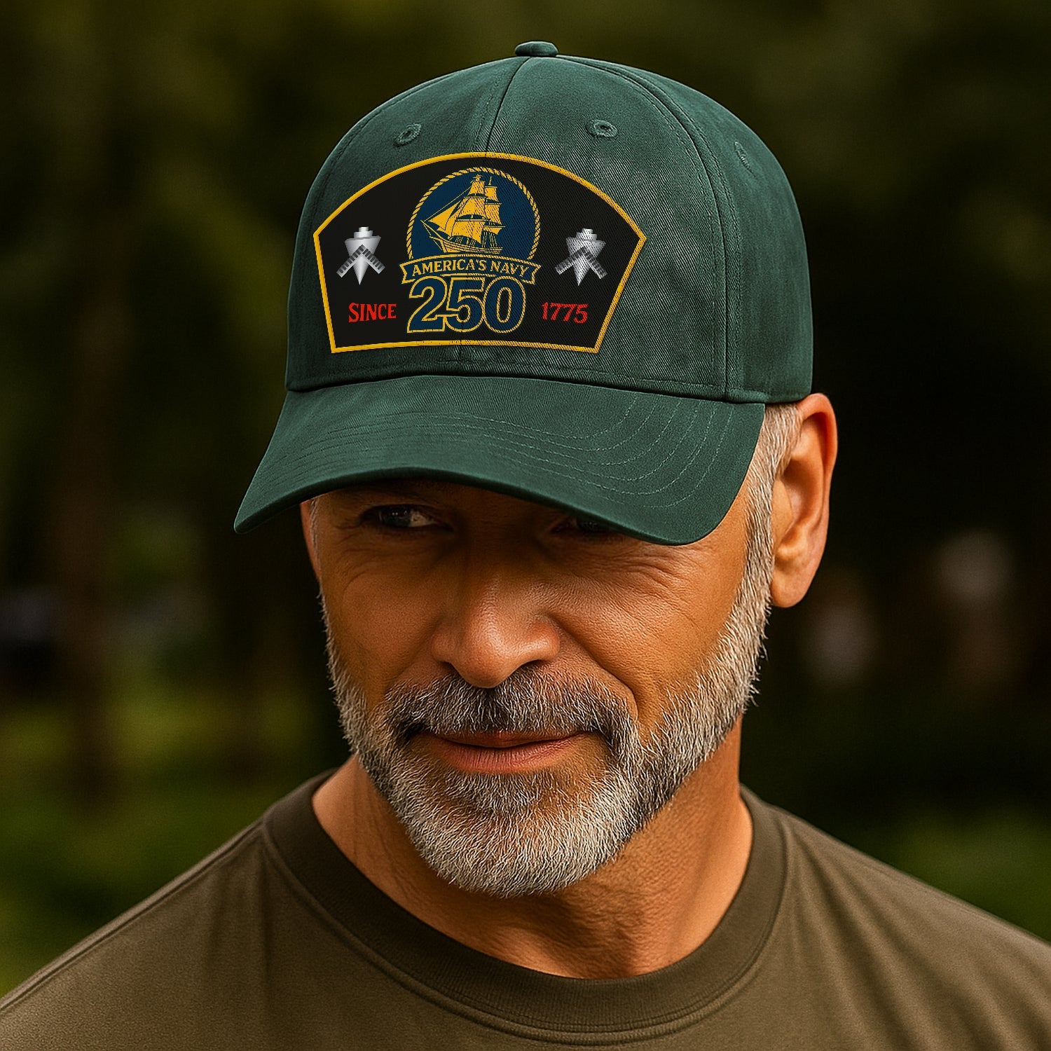 Custom Ranks US Navy Premium Washed Denim Cap DC015