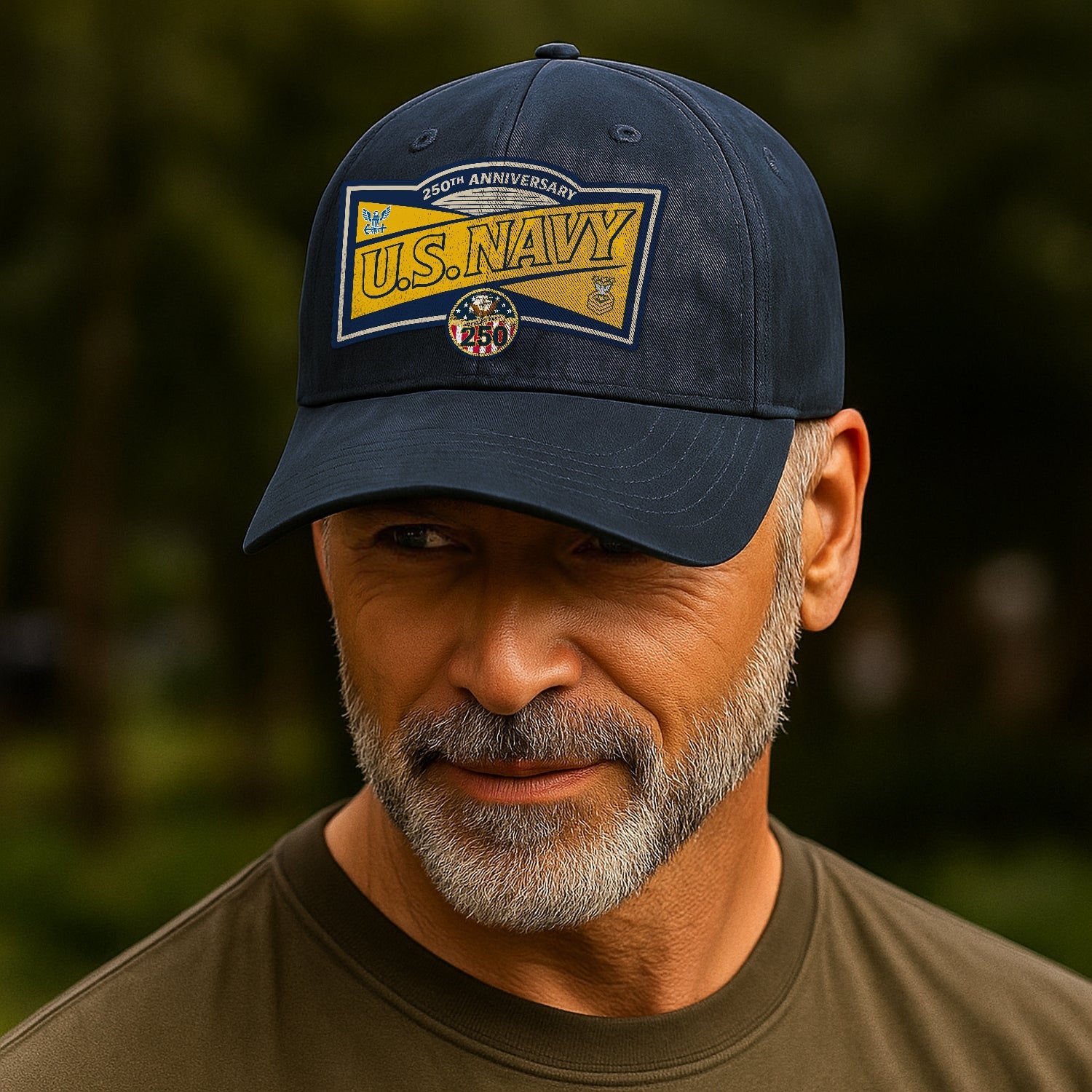 Custom Ranks US Navy Premium Washed Denim Cap DC016
