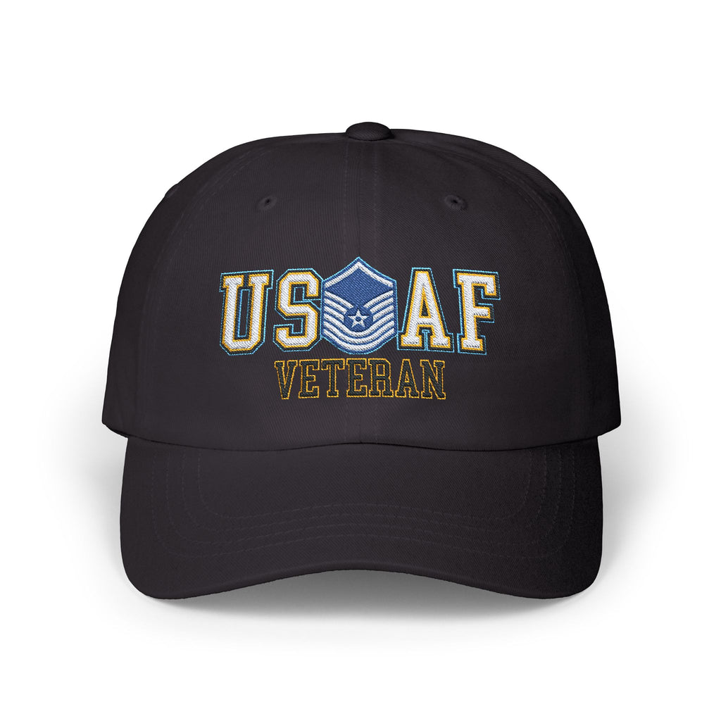 US Air Force E-8 Old Style Veteran Embroidered Classic Dad Cap