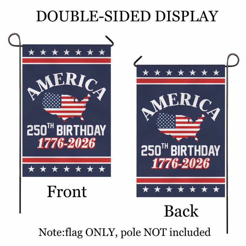 America 250th Birthday 1776 - 2026 Garden Flag 12''x18'' Twin-Side Printing