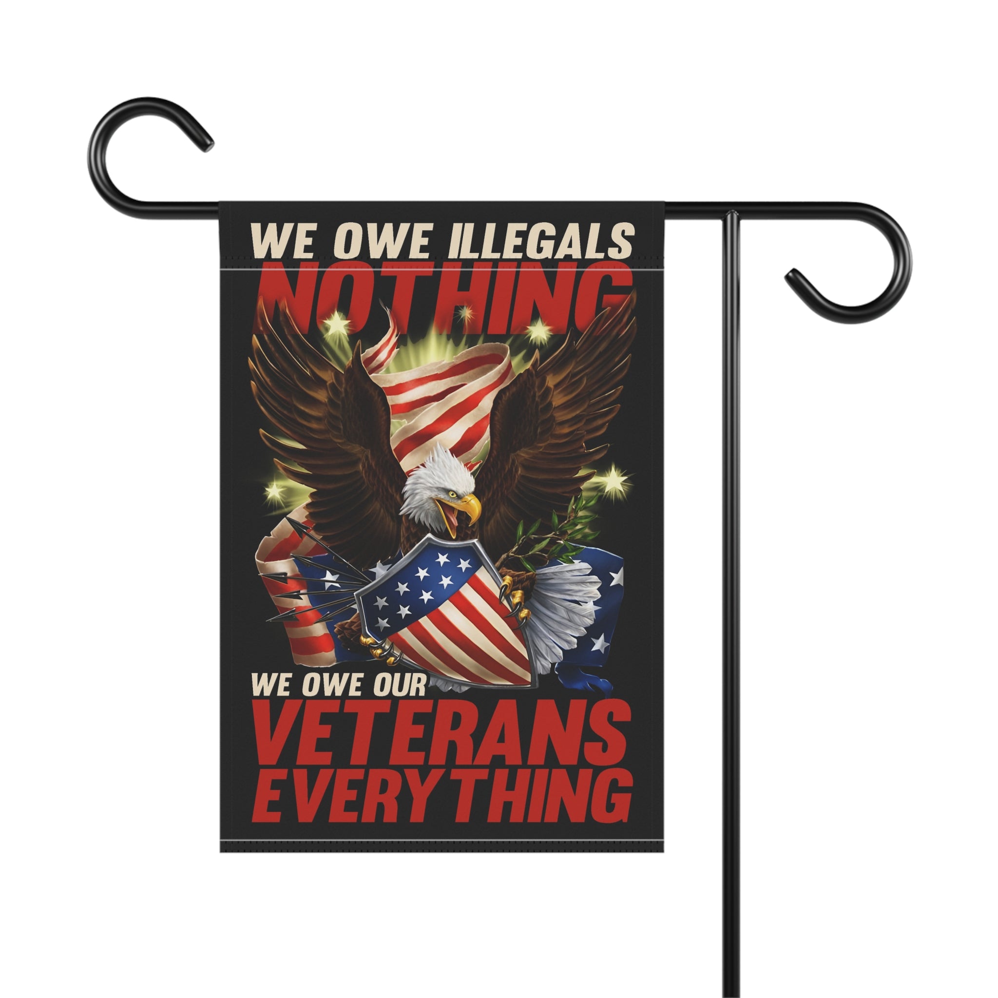 We Owe Our Veterans Everything Garden Banner - Patriotic Outdoor Decor, Celebrate Service & Sacrifice