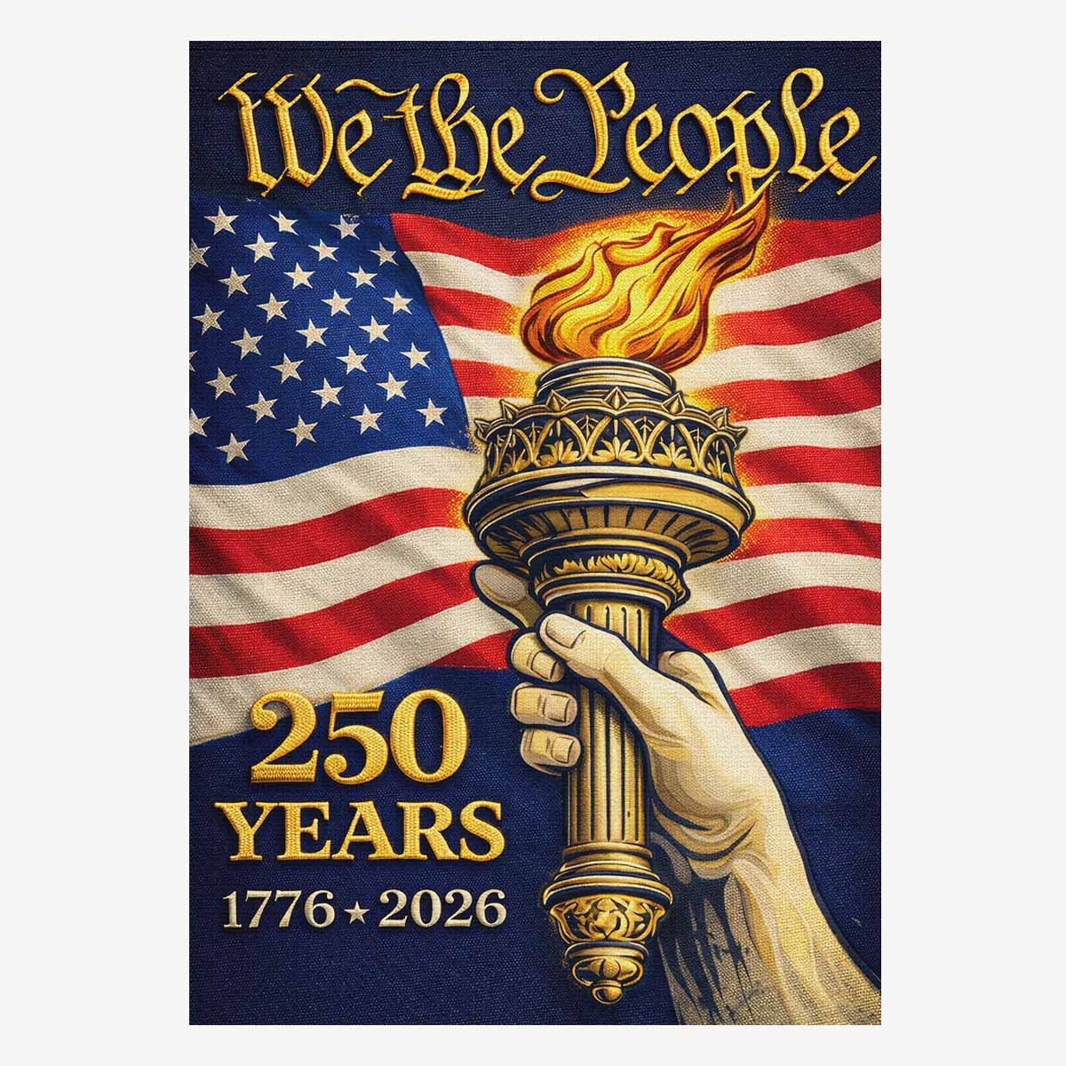 We The People 250 Years House Flag Patriotic USA 1776-2026 Decor