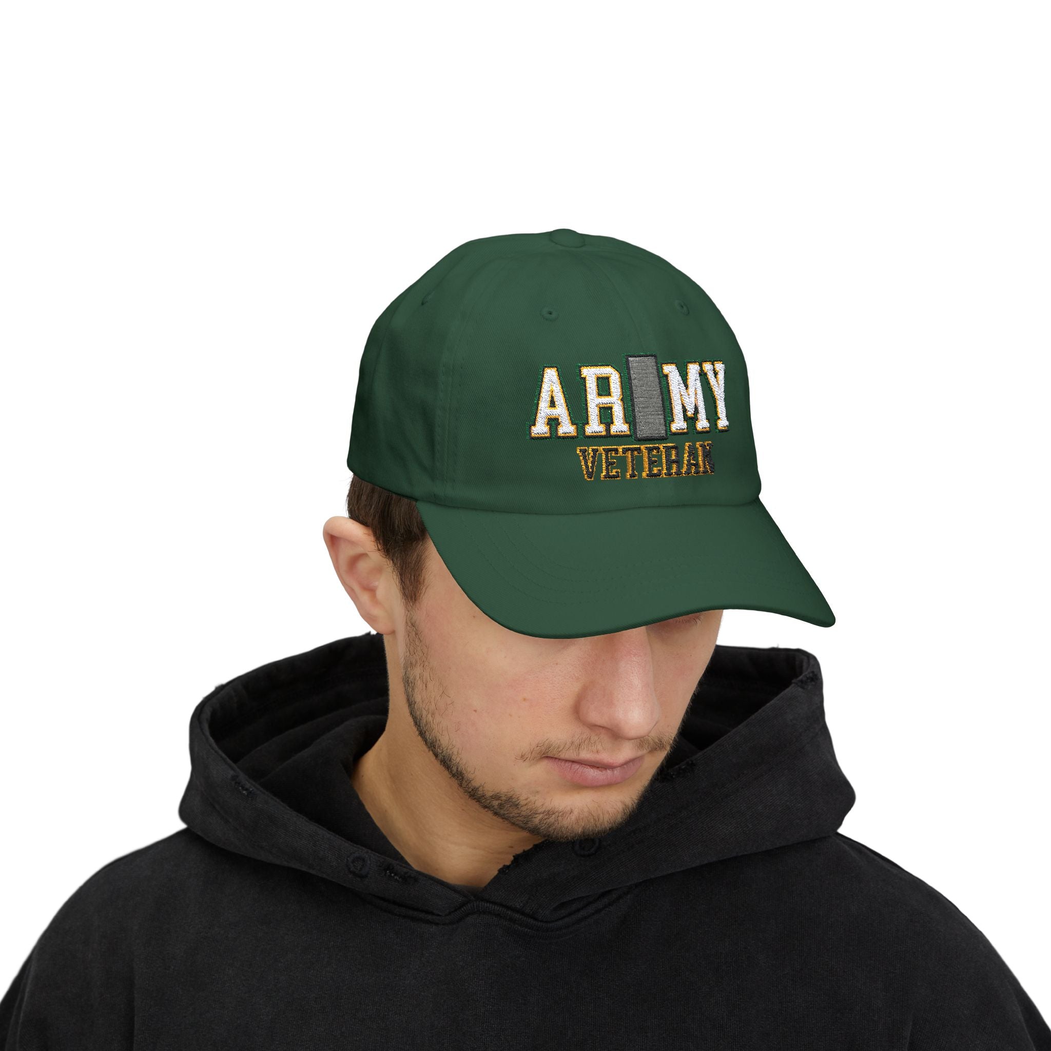 US Army O-2 First Lieutenant O2 1LT Commissioned Officer Veteran Embroidered Classic Dad Cap