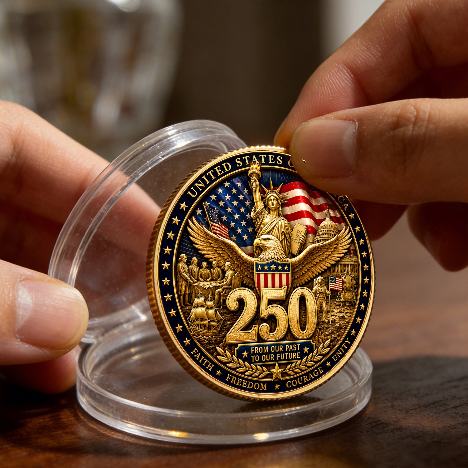 Custom USMC Rank Coin 1776-2026 Military Anniversary Keepsake