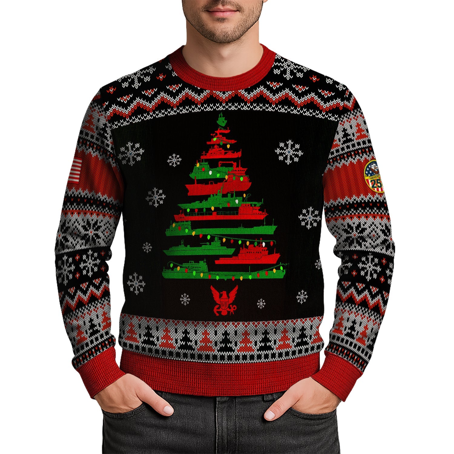 America's Navy 250 Christmas Ugly Sweater