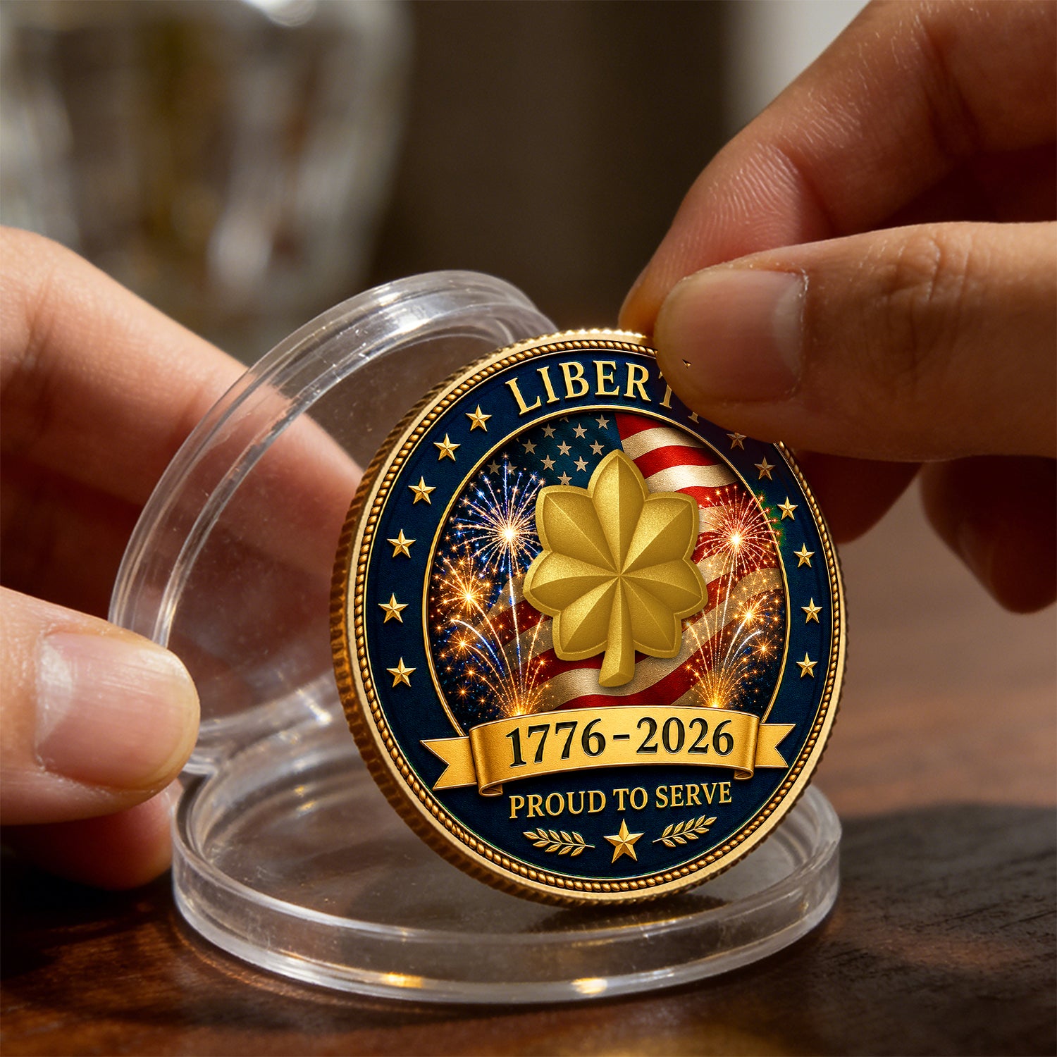 Personalized U.S. Air Force Veteran Rank Challenge Coin – Custom Text & Rank