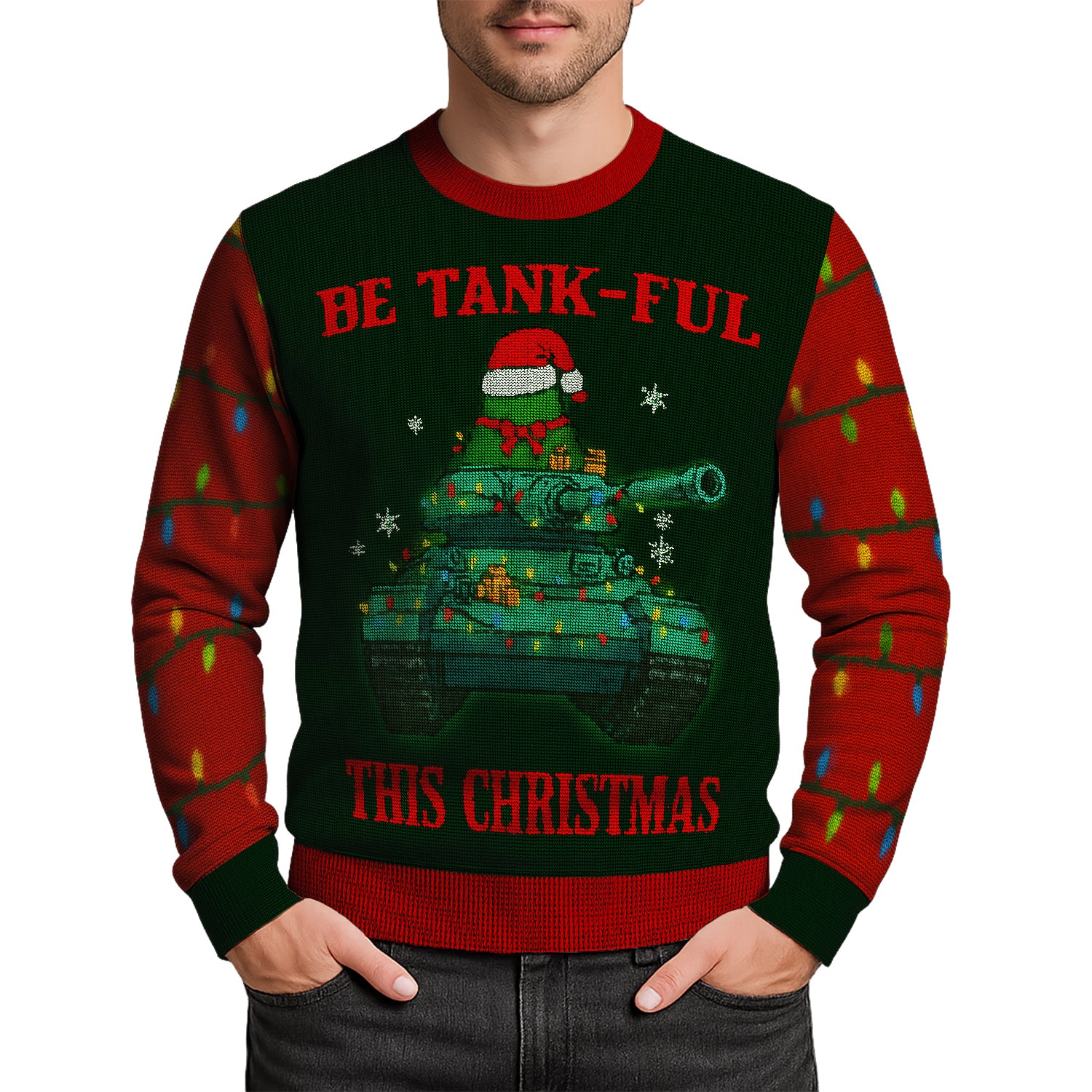 US Army Be Tank-Ful This Christmas Ugly Christmas Sweater