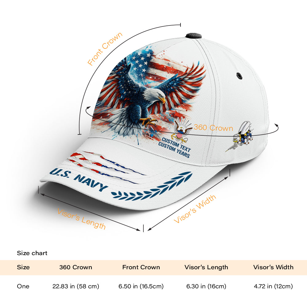 Custom Ranks/Insignia, Personalized Name And Years Served All Over Prints Premium Classic Cap JAOVC13