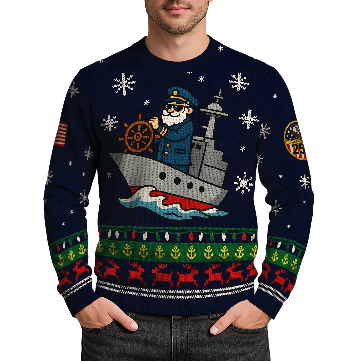 US Navy Christmas Ugly Sweater