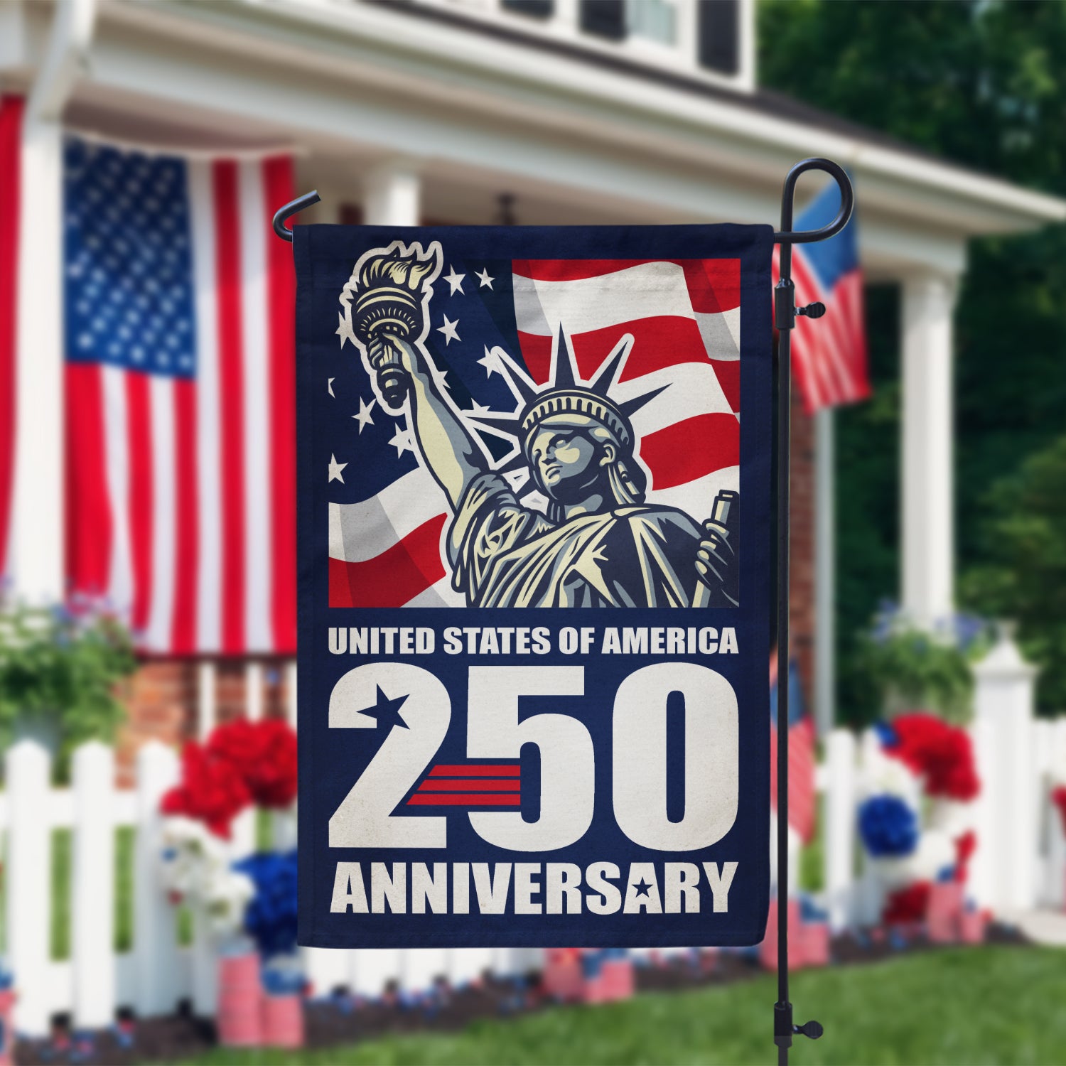 United States Of America 250 Anniversary Garden Flag 12''x18'' Twin-Side Printing