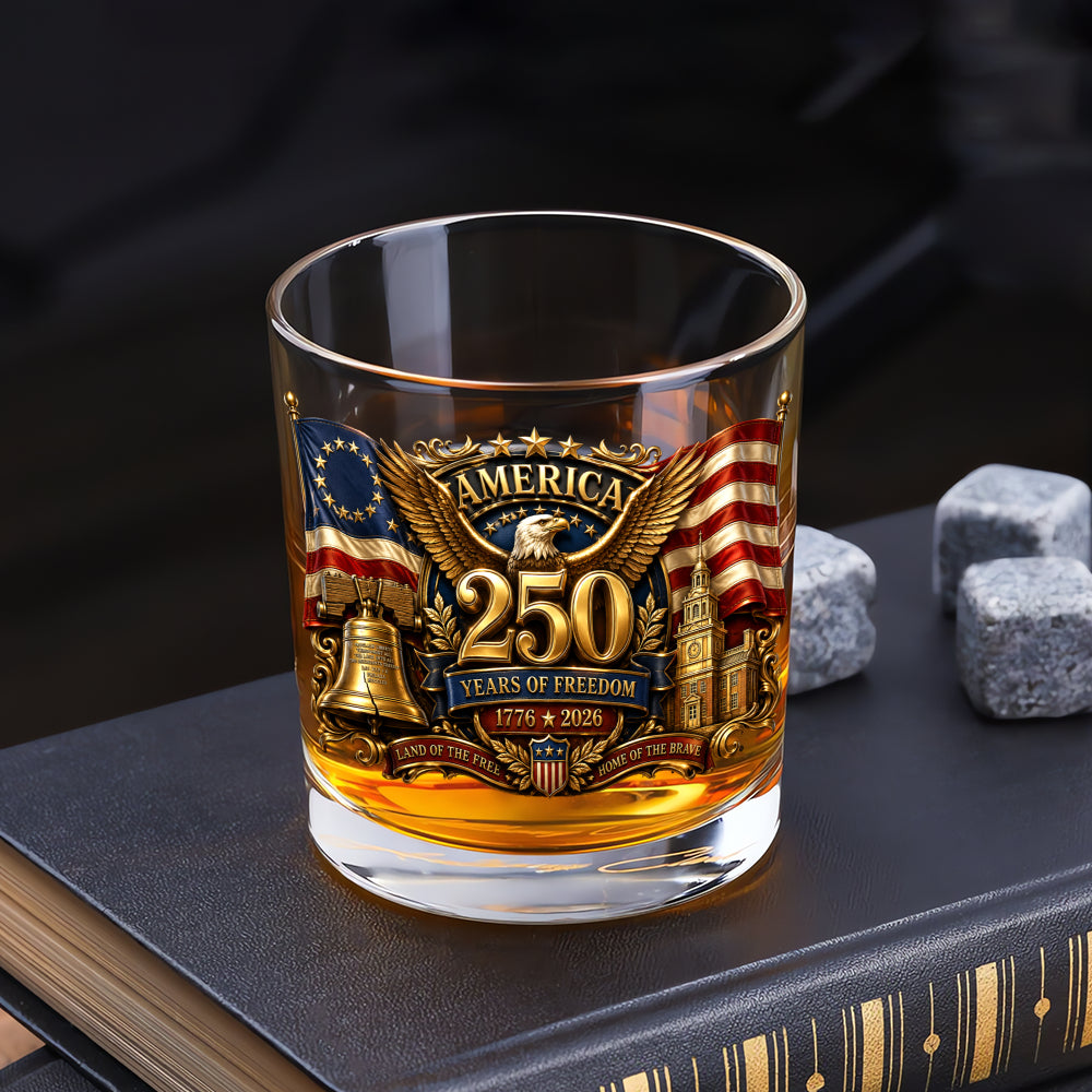 America 250 Commemorative Bourbon Glass Patriotic Gift