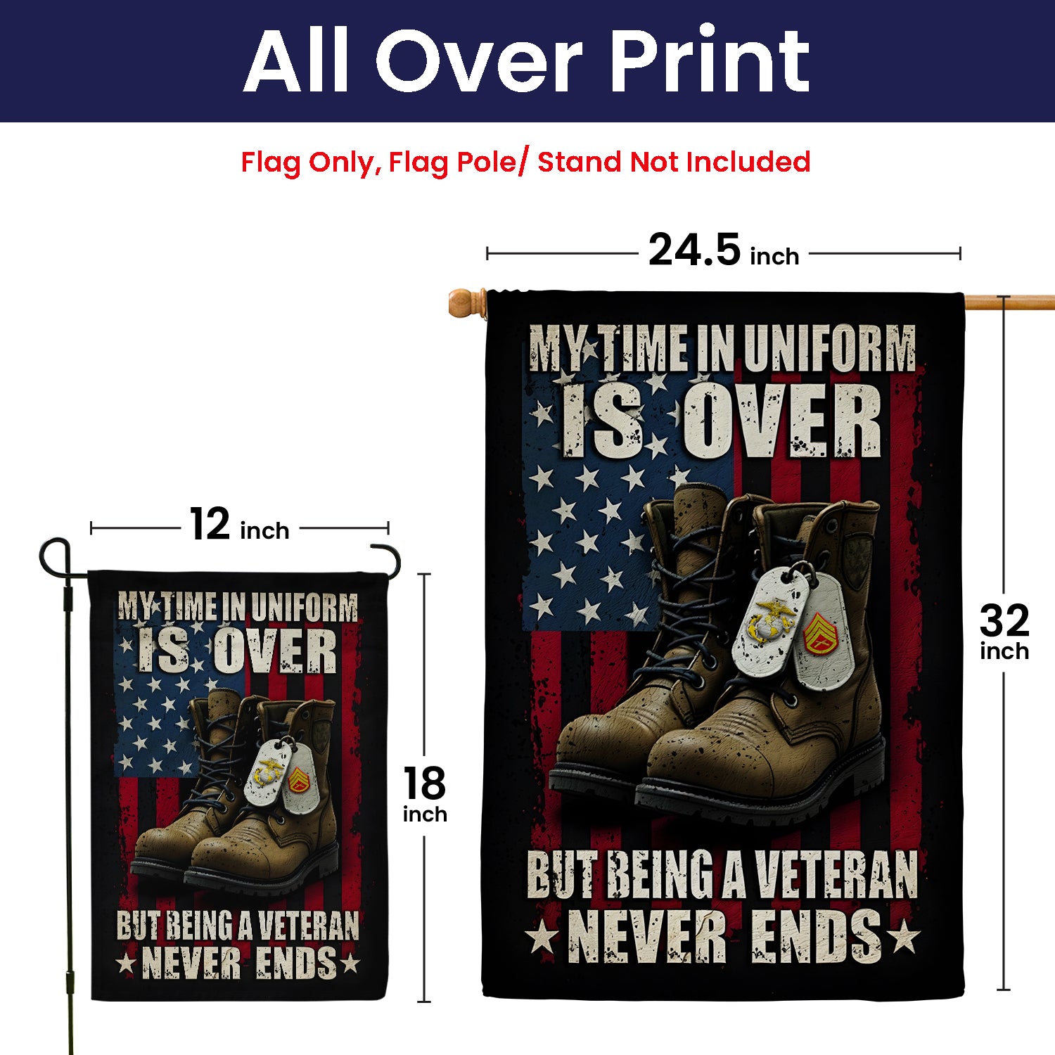 Personalized US Military Logo/Insignia And Text JFLAG8 Garden Flag, House Flag Twin-Side Printing