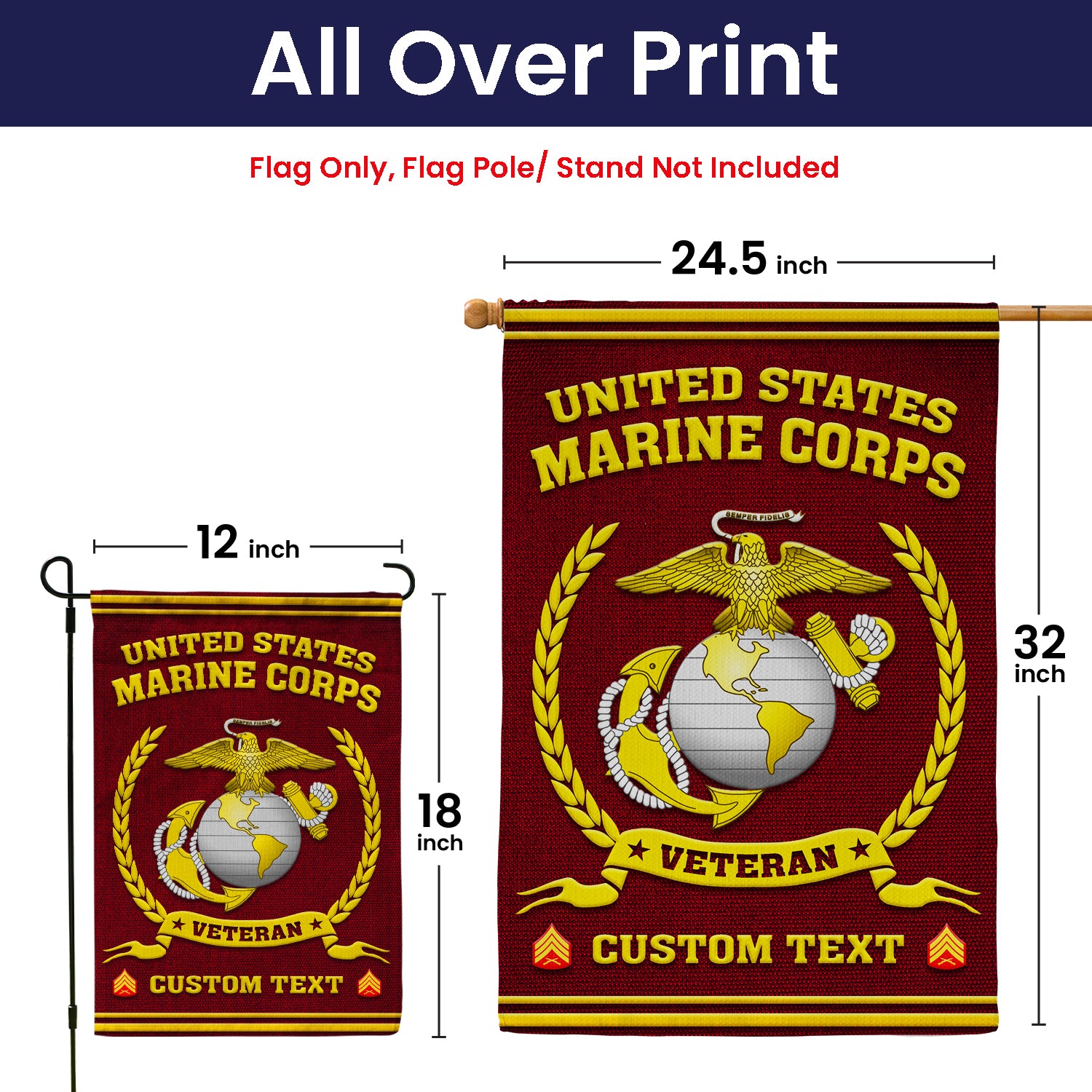 Personalized US Military Logo/Insignia and Text JFLAG03 Garden Flag, House Flag Twin-Side Printing