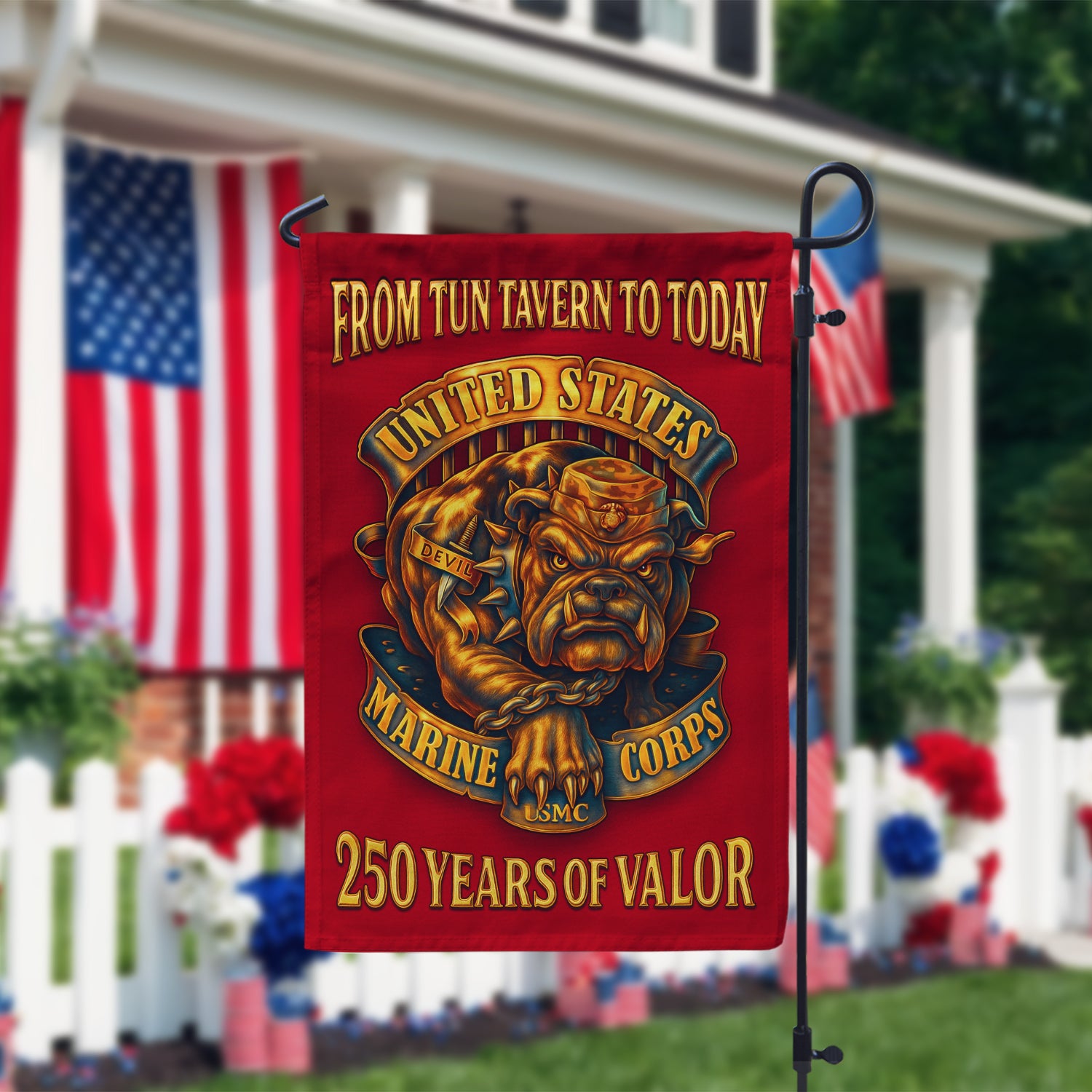 MARlNE From Tun Tavern To Today Garden Flag 12" x 18" Twin-Side Printing