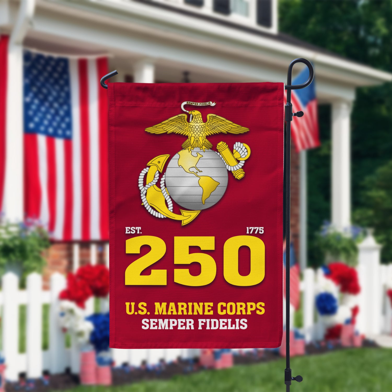 MARlNE Est 1775 Semper Fidelis Garden Flag Twin-Side Printing