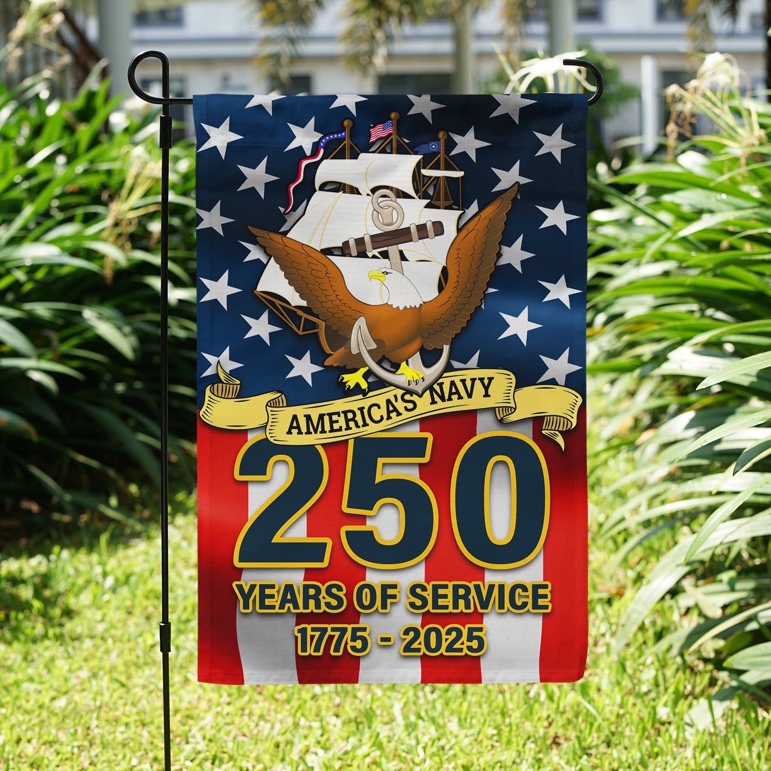 US Navy 250 Years Of Service Garden Flag Twin-Side Printing