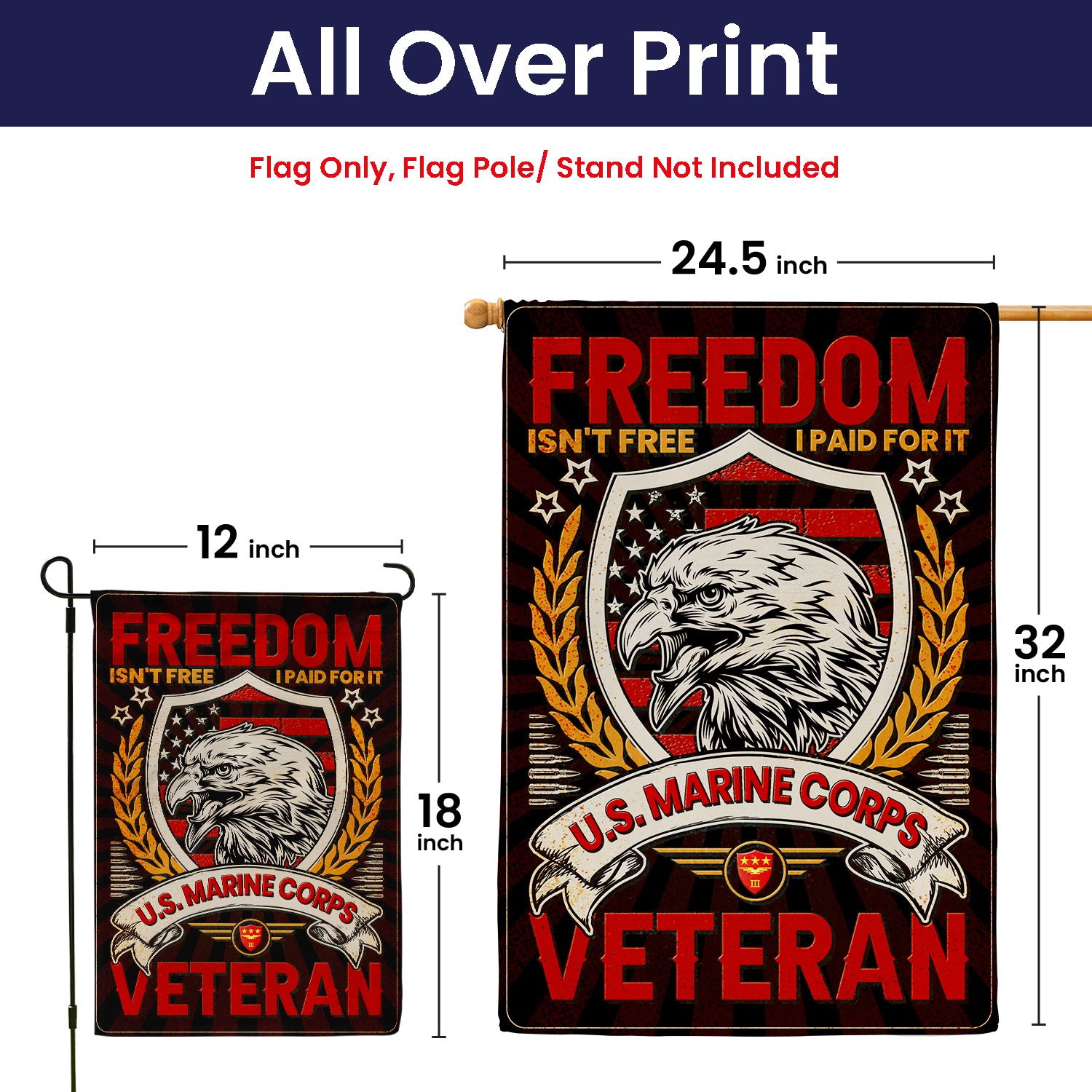 Personalized US Military Logo/Insignia And Text JFLAG15 Garden Flag, House Flag Twin-Side Printing