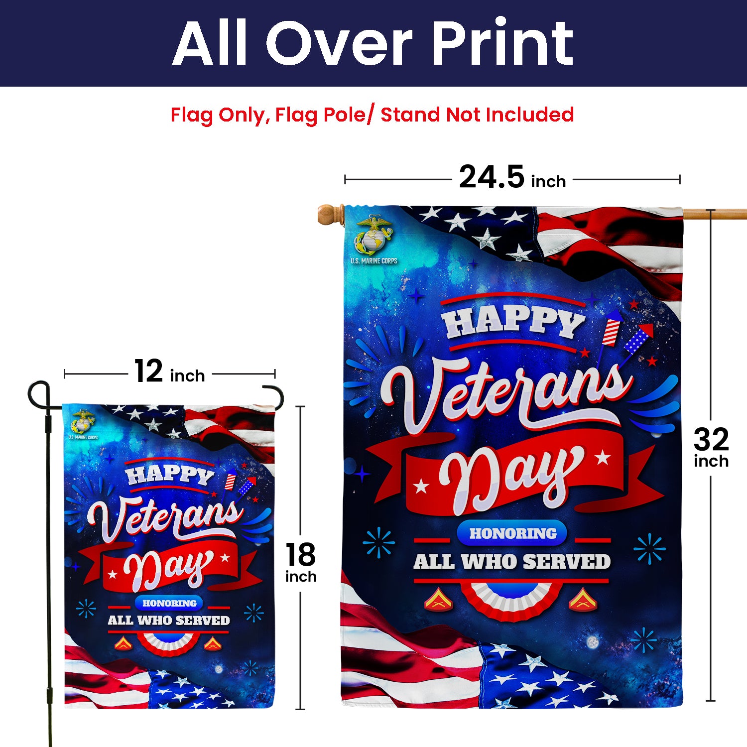 Personalized US Military Logo/Insignia And Text JFLAG17 Garden Flag, House Flag Twin-Side Printing