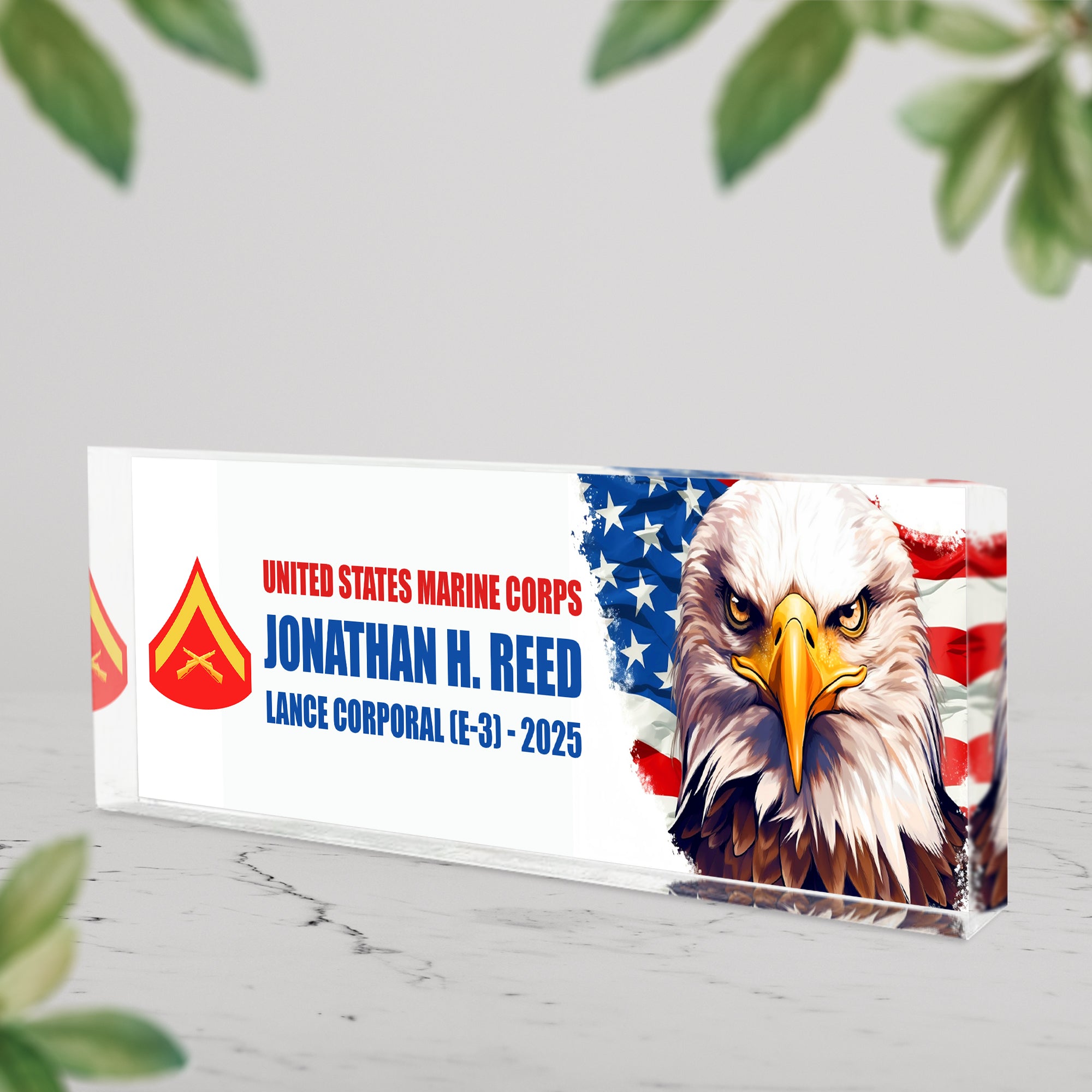 MC Eagle Acrylic Desk Plaque – Custom Name & Promotion