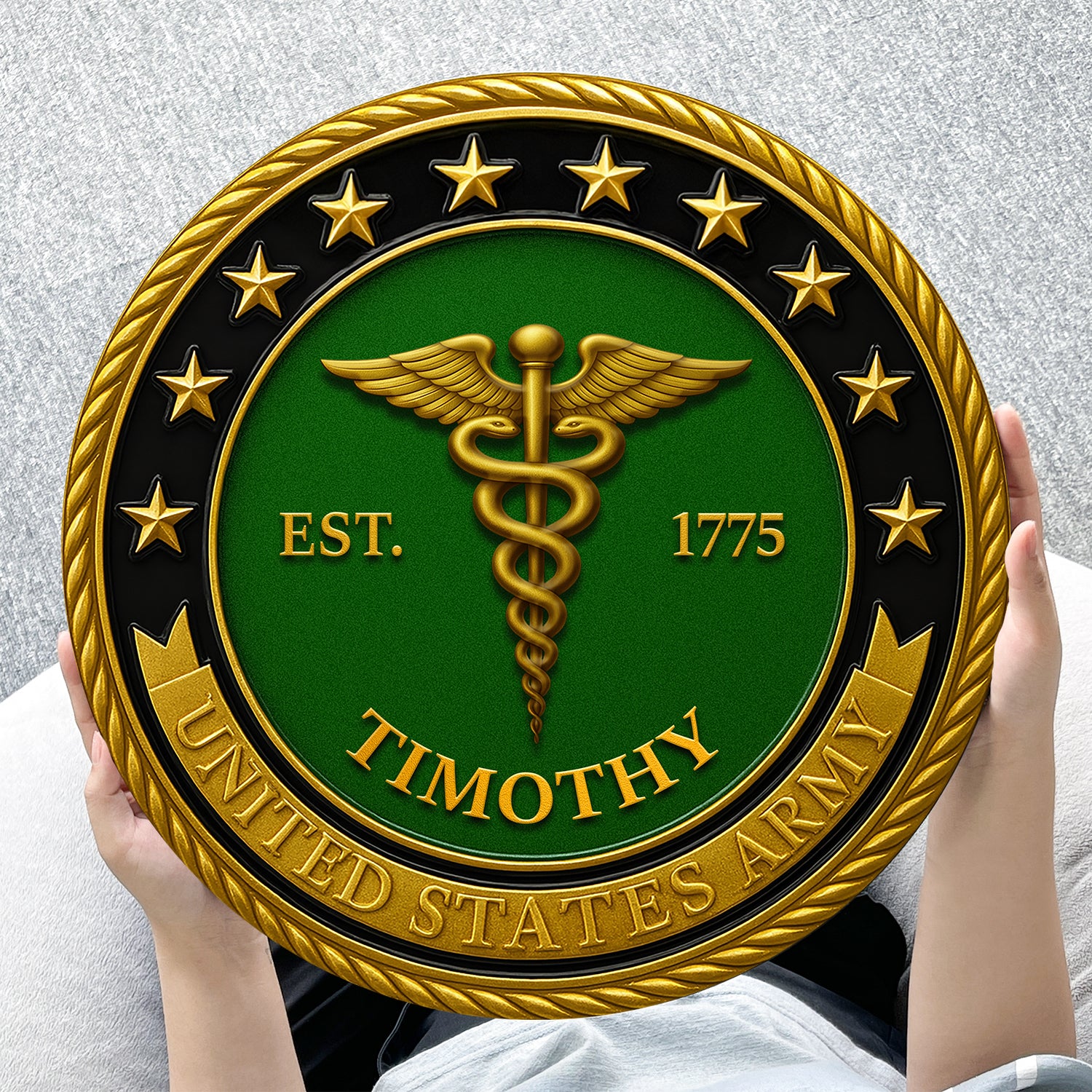 US Army Veteran Round Sign
