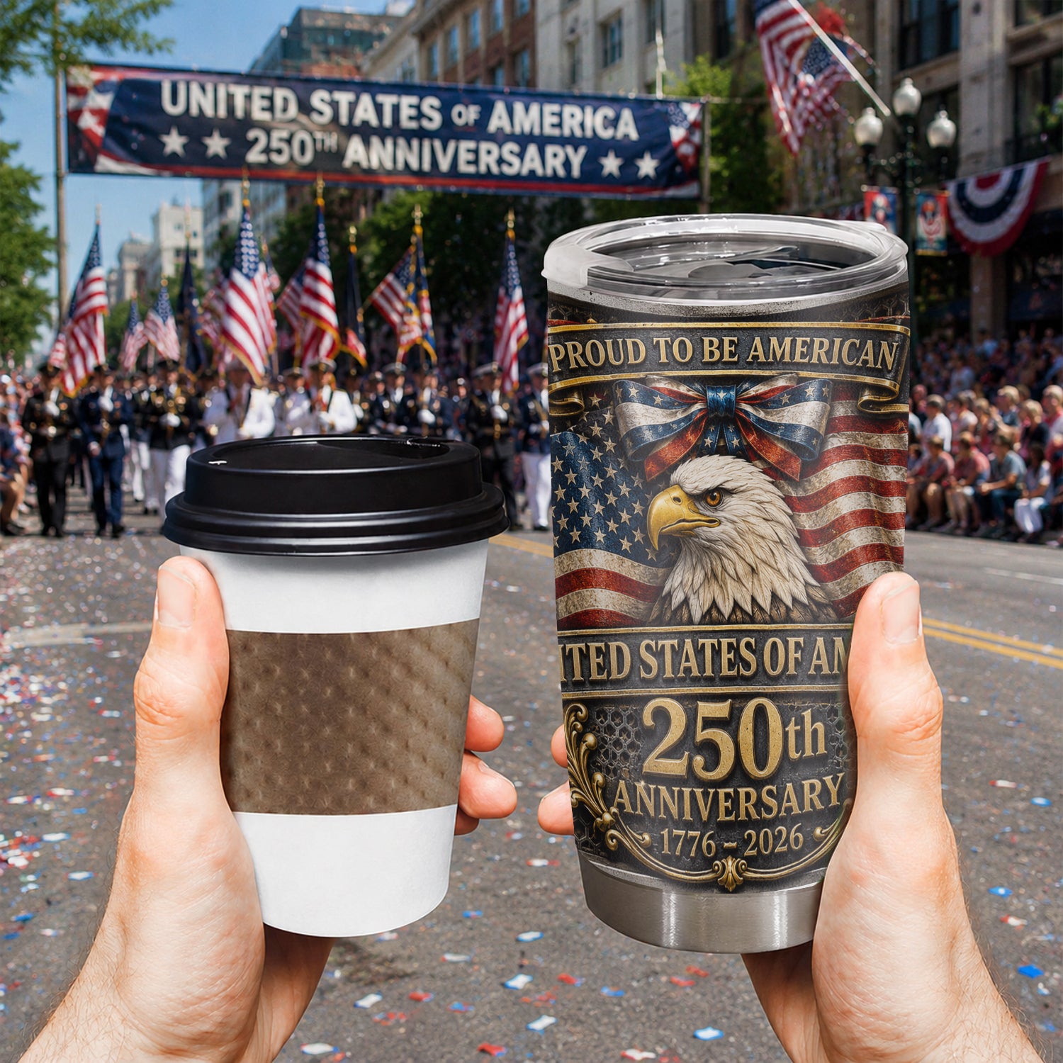 Proud To Be American USA 250th Anniversary 20oz Tumbler