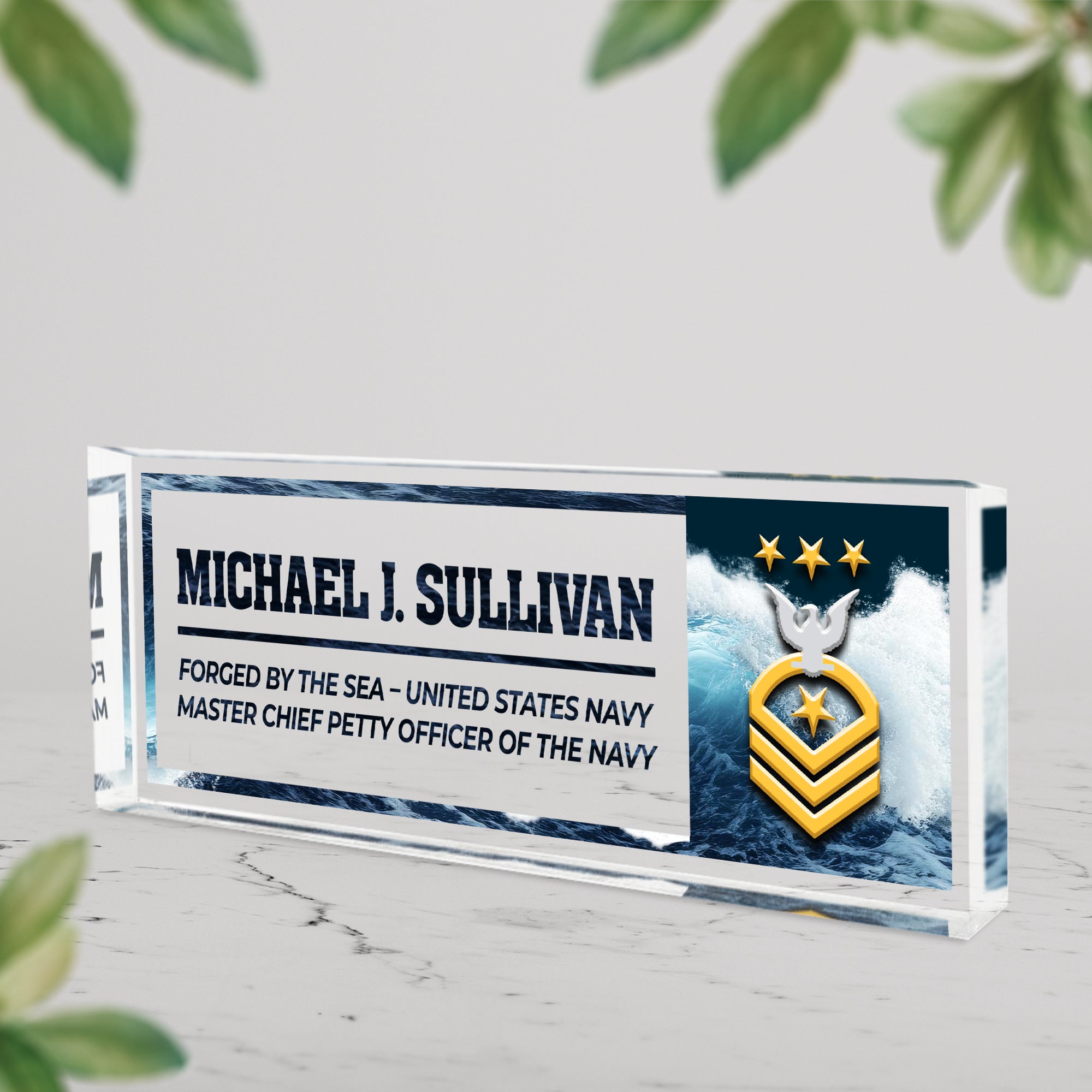 Custom US Navy Desk Plaque – Personalized Service Tribute