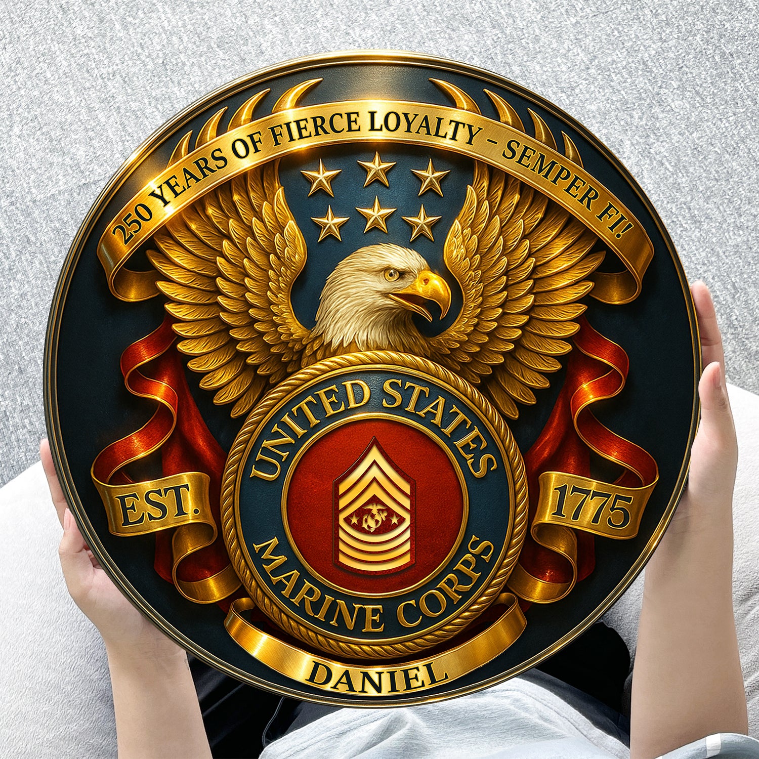 MARlNE Corps 250th Anniversary Sign – Custom Name & Rank