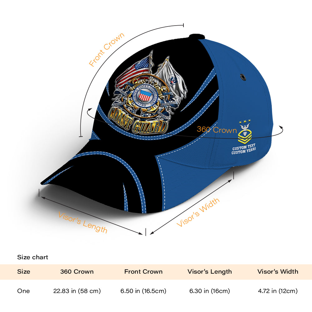 Custom Ranks/Insignia, Personalized Name And Years Served All Over Prints Premium Classic Cap JAOVC08