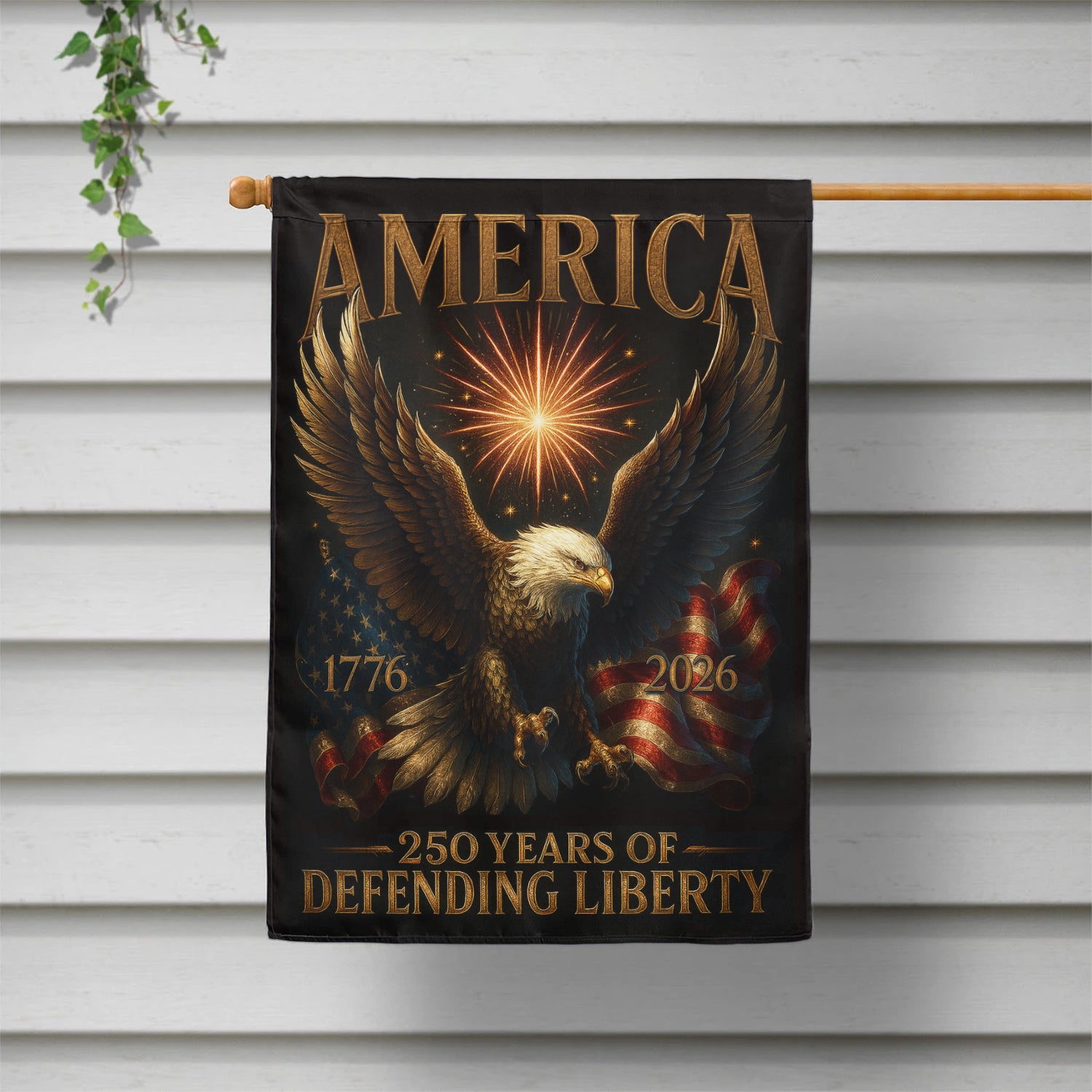 America 250 Years Of Defending Liberty House Flag 28''x40'' Twin-Side Printing