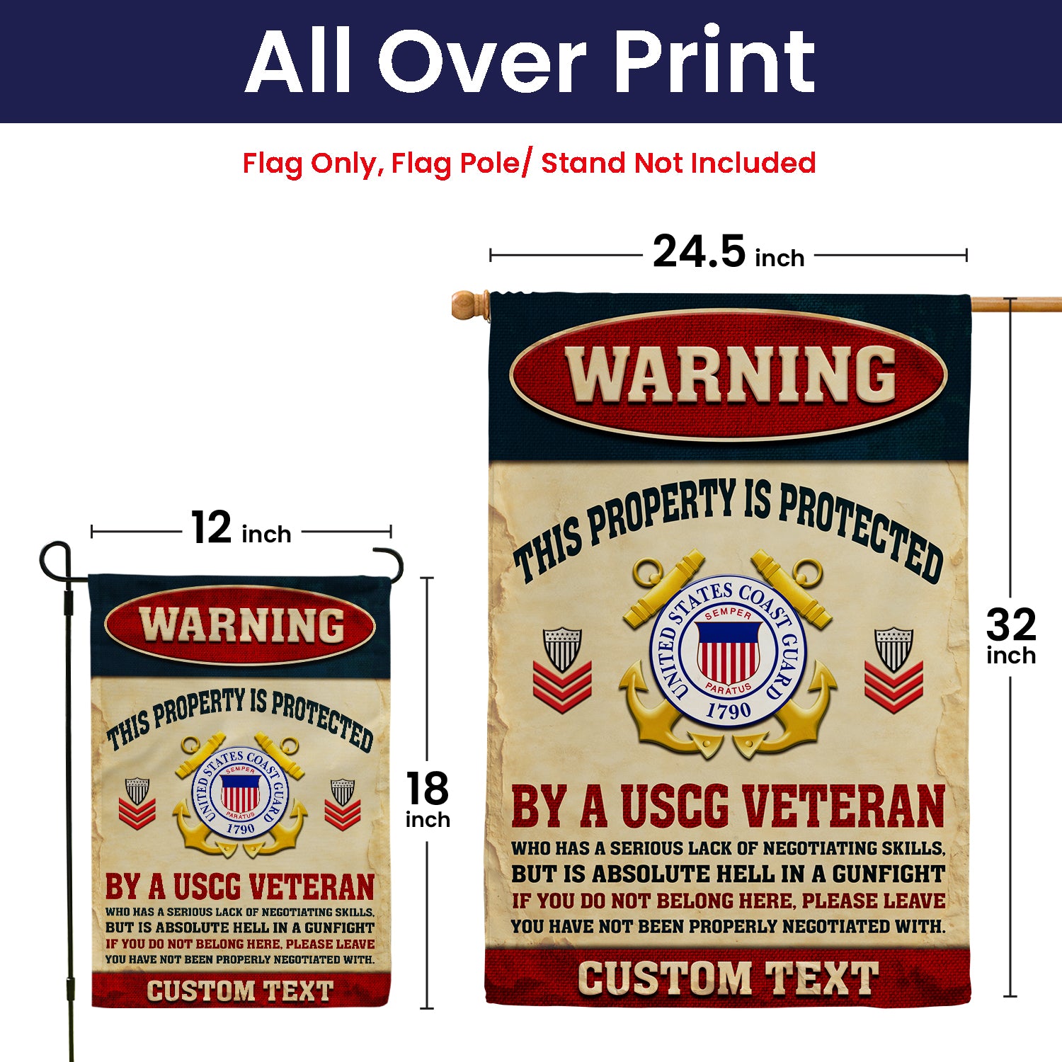 Personalized US Military Logo/Insignia And Text JFLAG18 Garden Flag, House Flag Twin-Side Printing