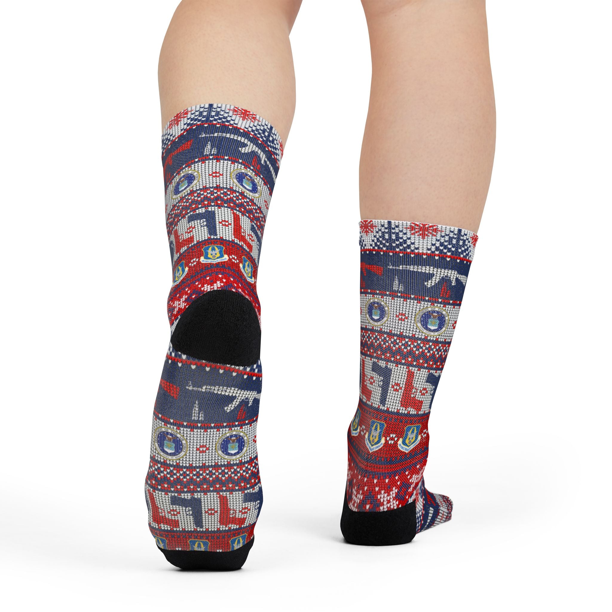 Custom US Military Ranks/Insignia All Over Prints Sublimation Crew Socks JSK01