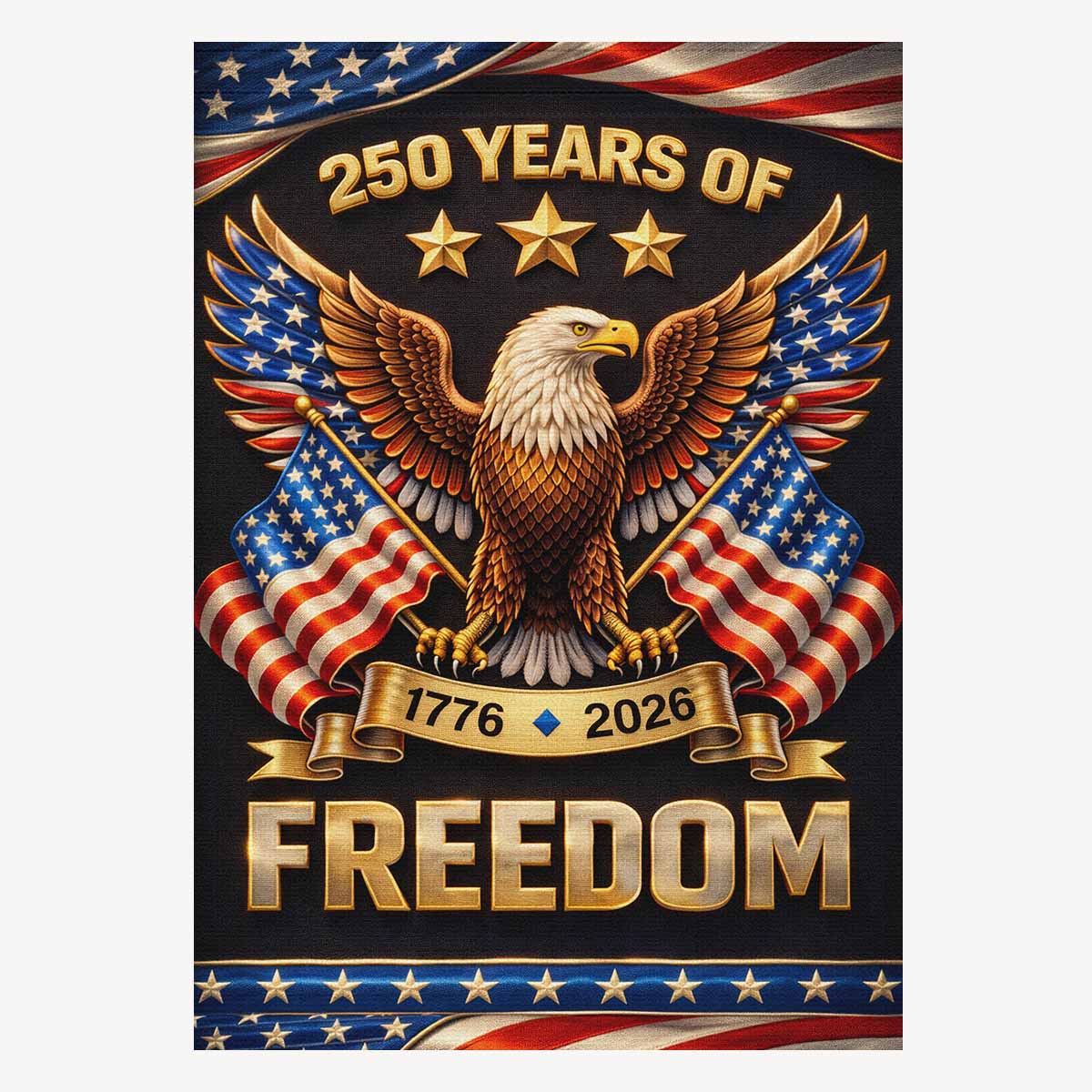 America 250 Patriotic Eagle House Flag USA 1776-2026 Freedom Flag