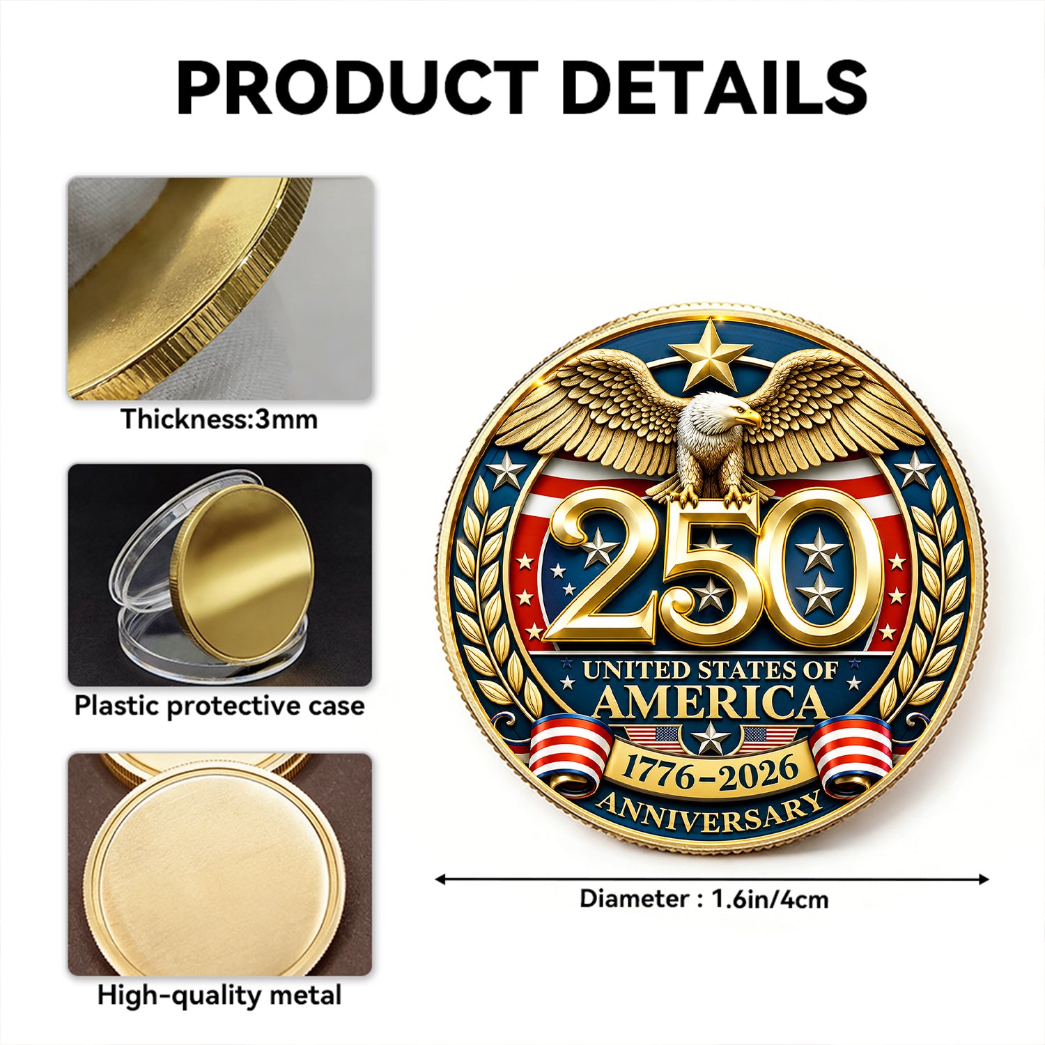 Custom U.S. Navy 250th Anniversary Challenge Coin Gift