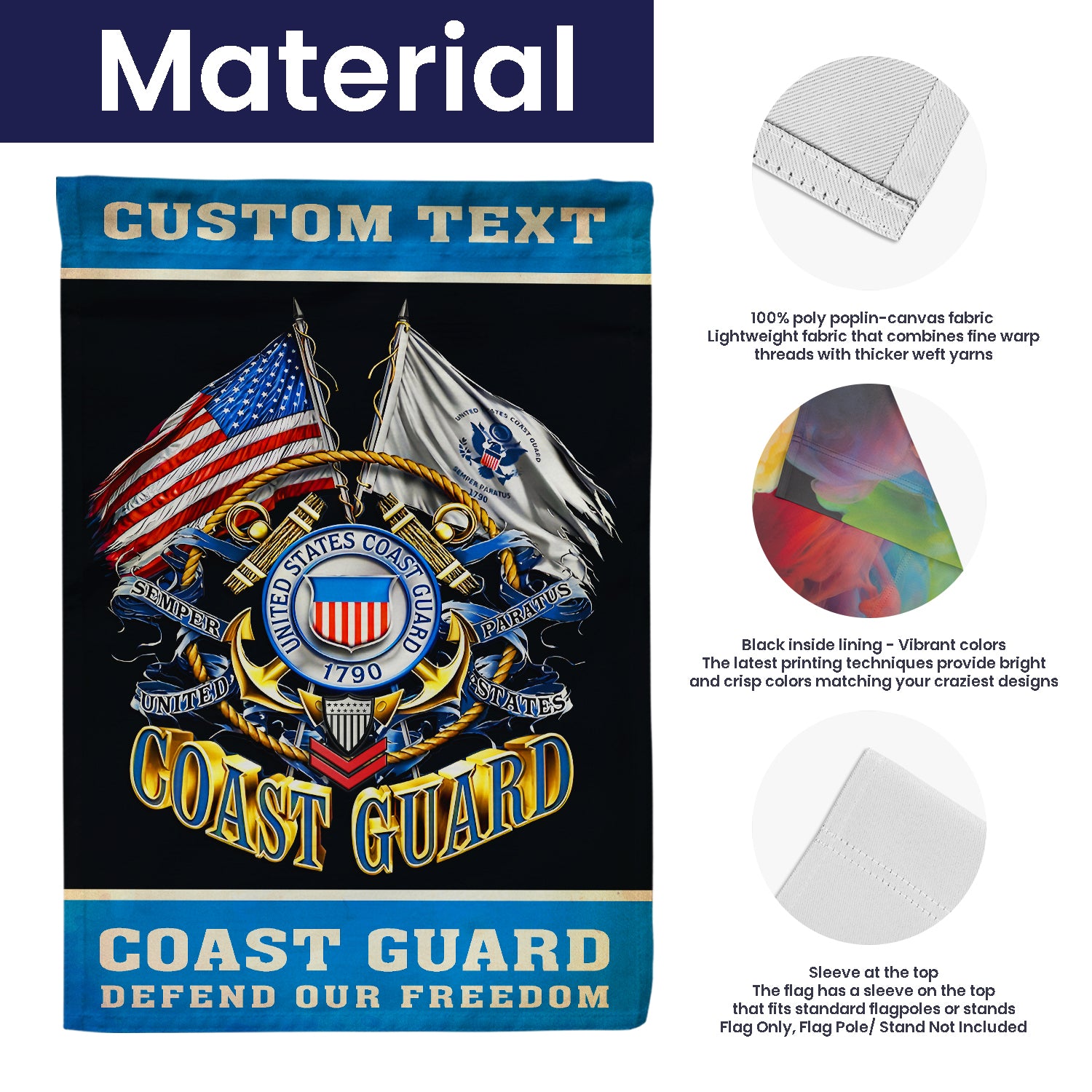 Personalized US Military Logo/Insignia and Text JFLAG02 Garden Flag, House Flag Twin-Side Printing